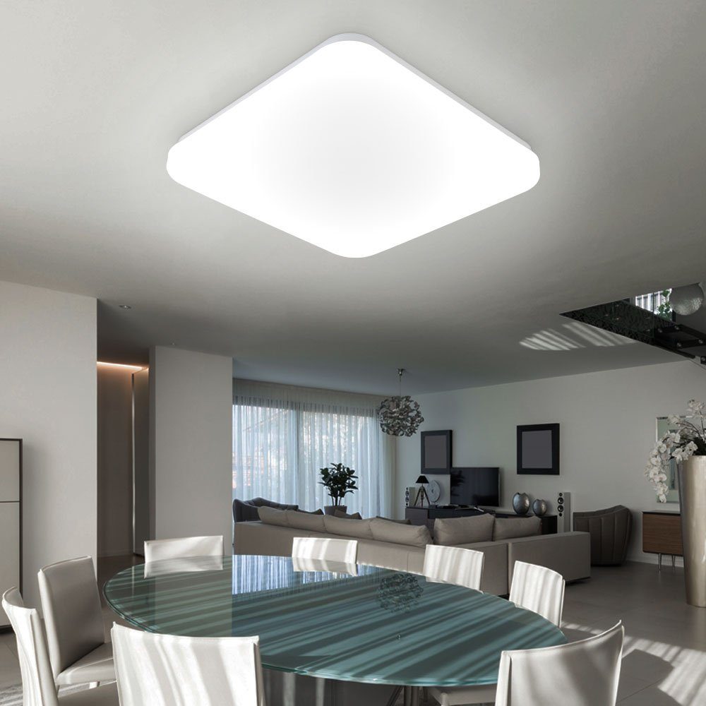 Deckenlampe Küchenlampe fest Deckenleuchte, Globo LED opal Deckenleuchte Warmweiß, Flurleuchte LED-Leuchtmittel LED weiß verbaut,