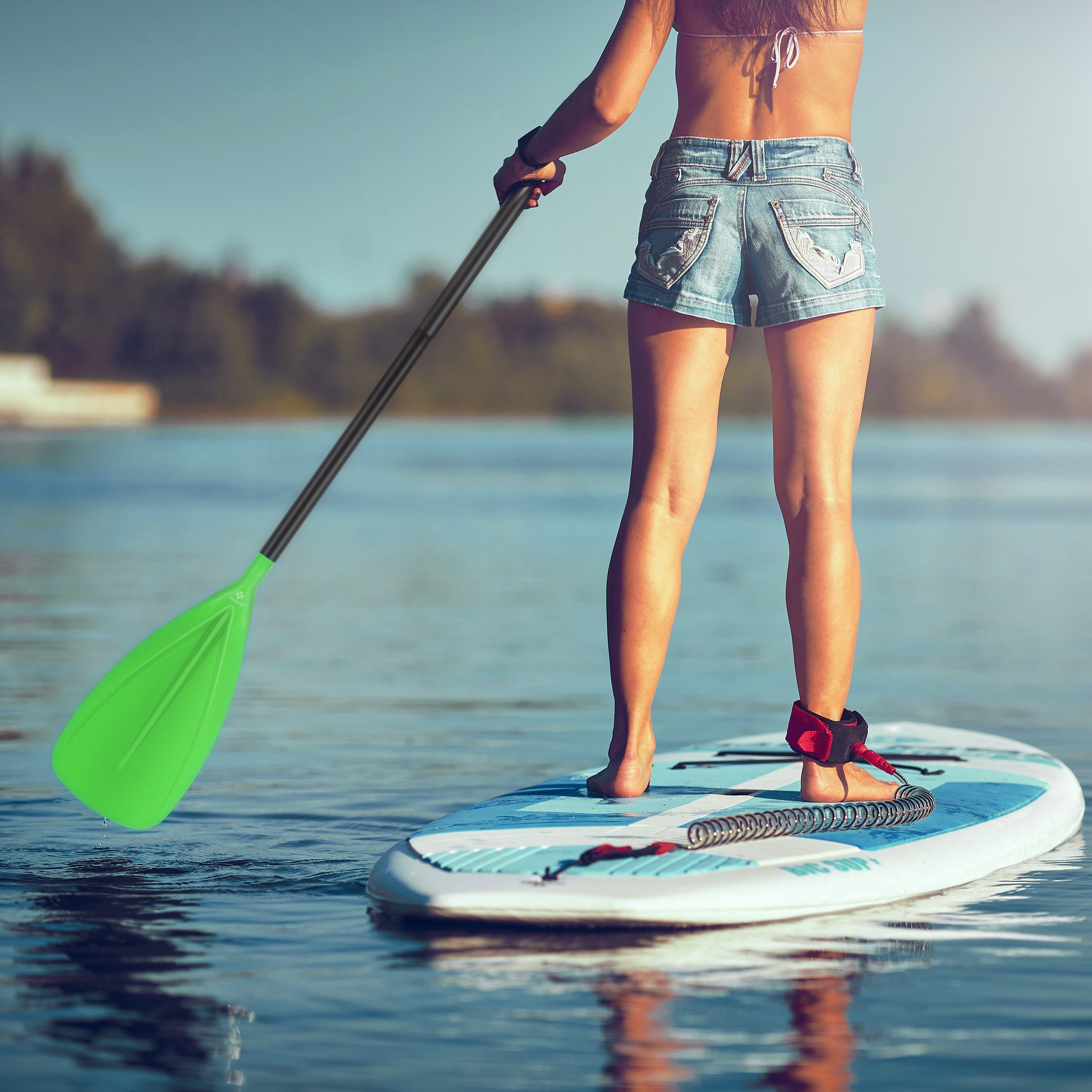 Kayak SUP-Paddel, Paddle Stand-Up Paddling KESSER SUP grün Board 3-teilig für