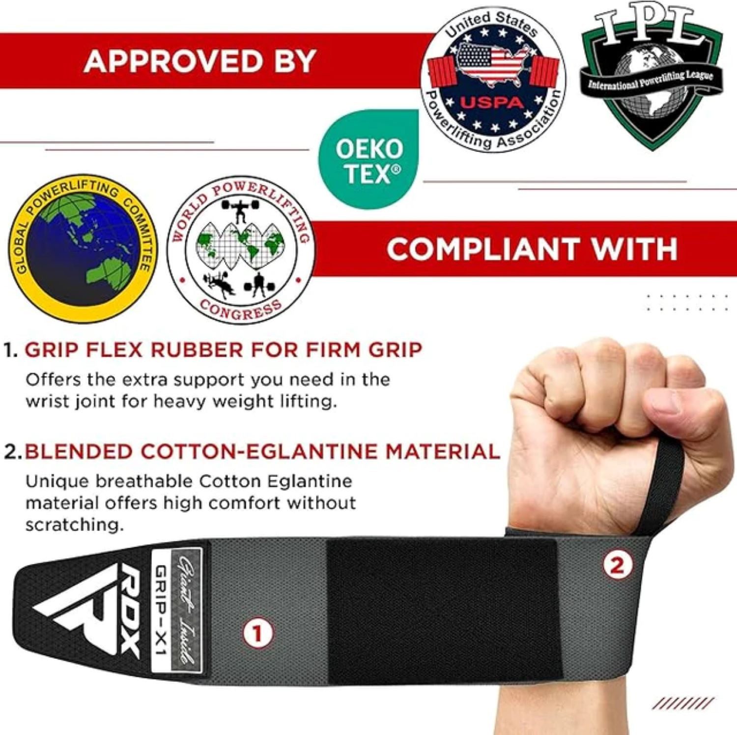 RDX Handgelenkstütze RDX Wrist Bandages, Gym Bandage Wrist Straps, Weightlifting Men Women