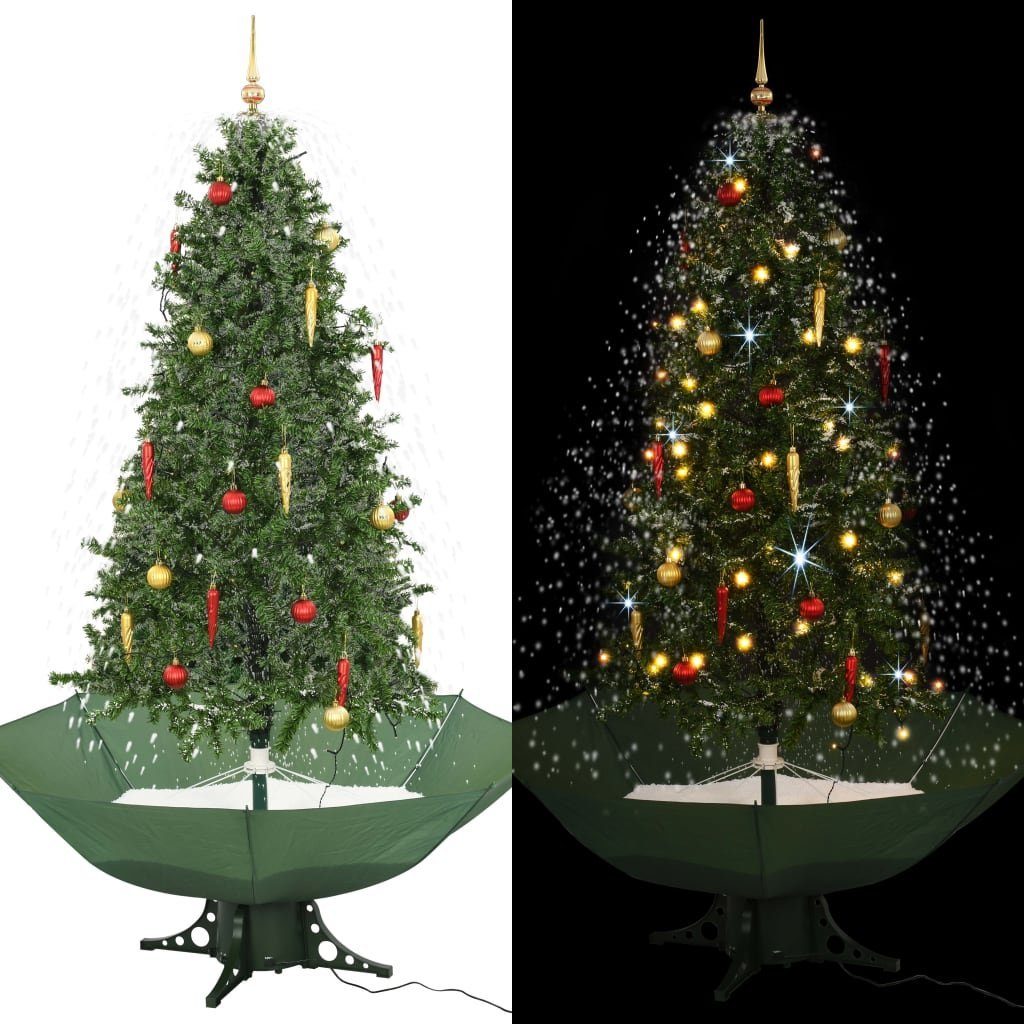 furnicato Künstlicher Weihnachtsbaum Schneiender Weihnachtsbaum mit Schirmfuß Grün 190 cm
