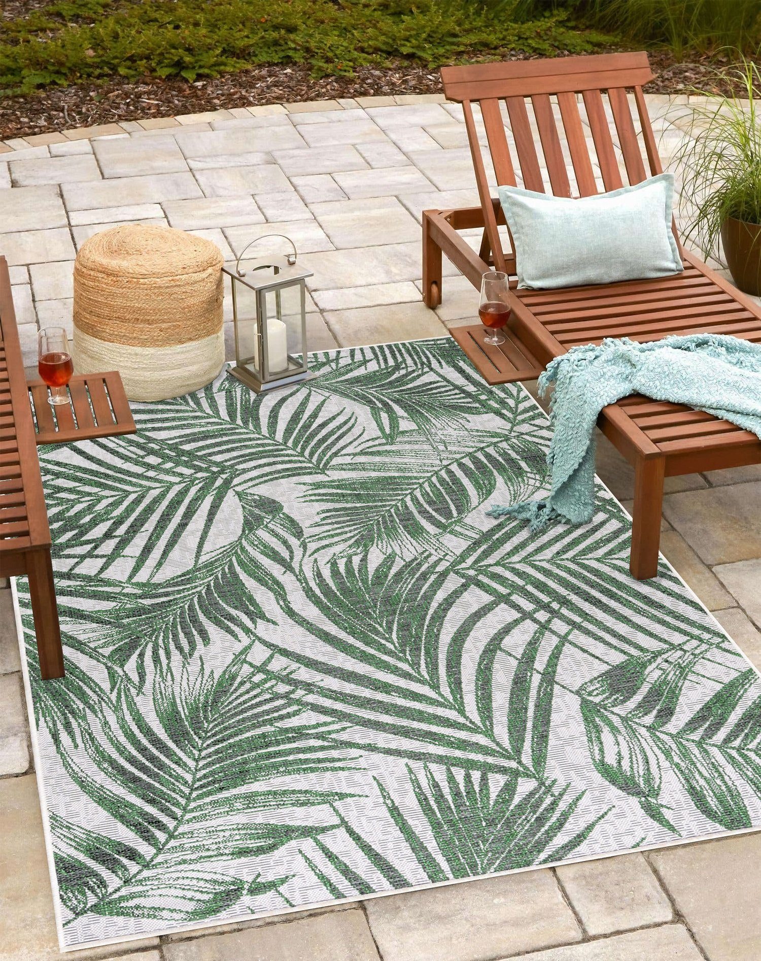 Teppich Palmen Design, Teppium, Läufer, Höhe: 5 mm, Teppich Küche, Balkon, Terrasse