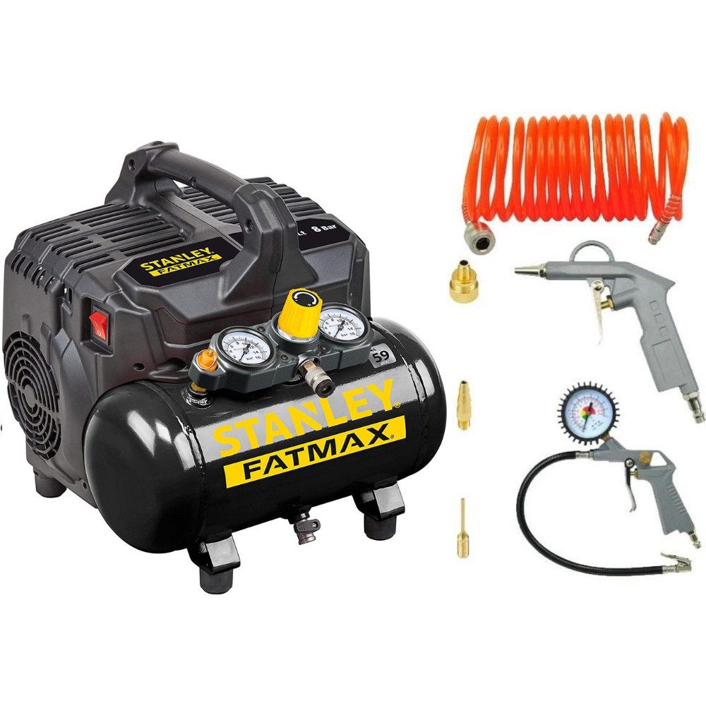 STANLEY Kompressor Stanley Luftkompressor 8 Bar 6L FATMAX mit Druckluftwerkzeug