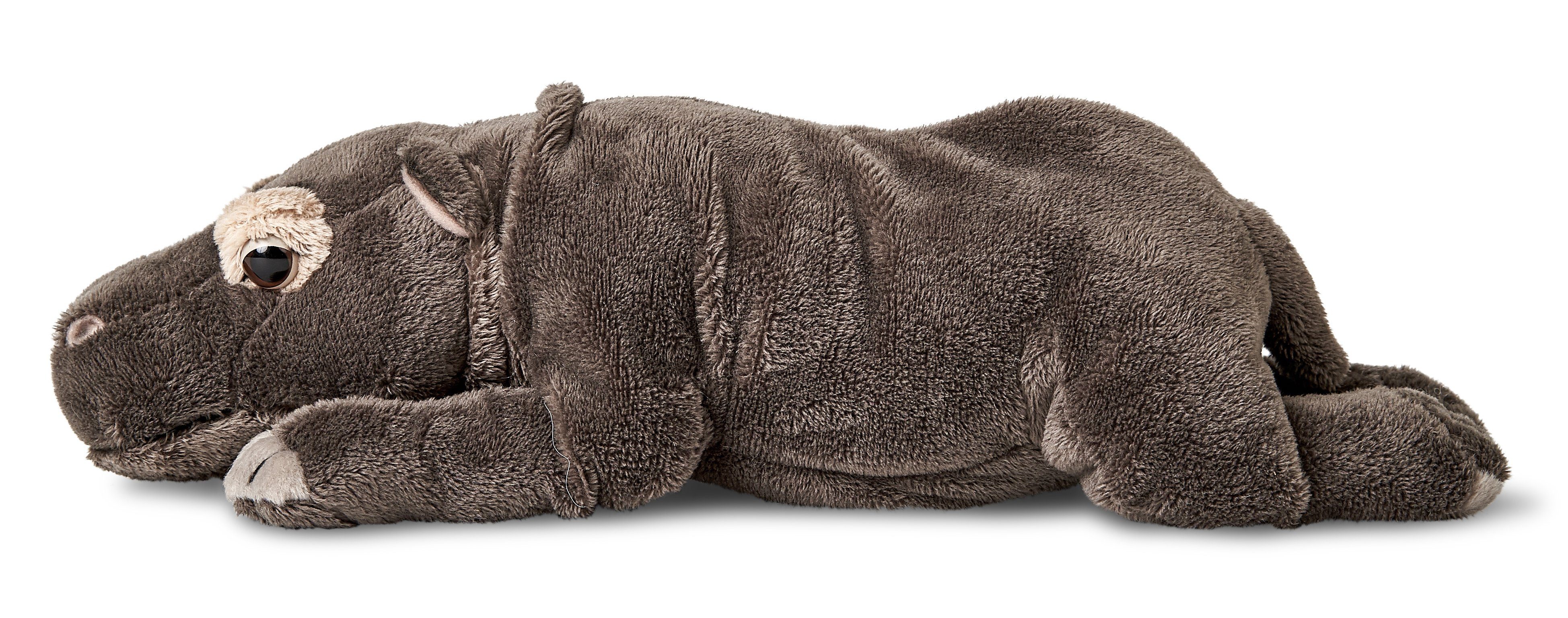 Uni-Toys Kuscheltier Nilpferd, liegend - 30 cm - Plüsch-Hippo, Flusspferd, Plüschtier, zu 100 % recyceltes Füllmaterial