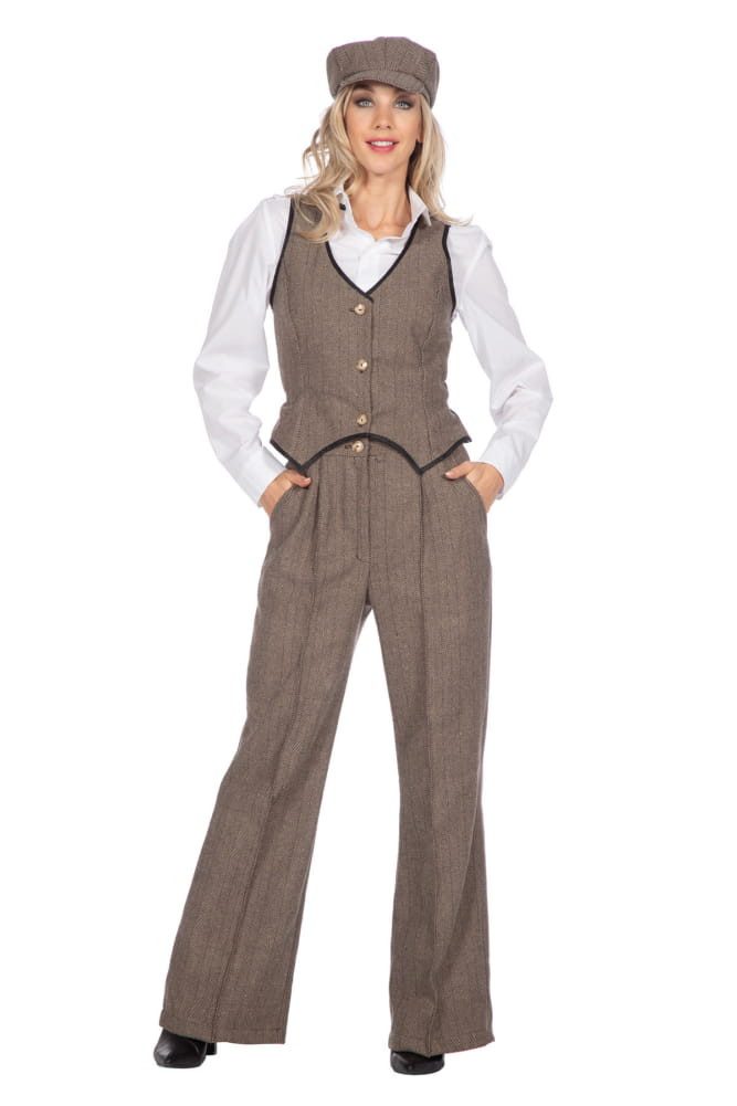 Wilbers Kostüm 20er Jahre Outfit 3-teilig braun Damen
