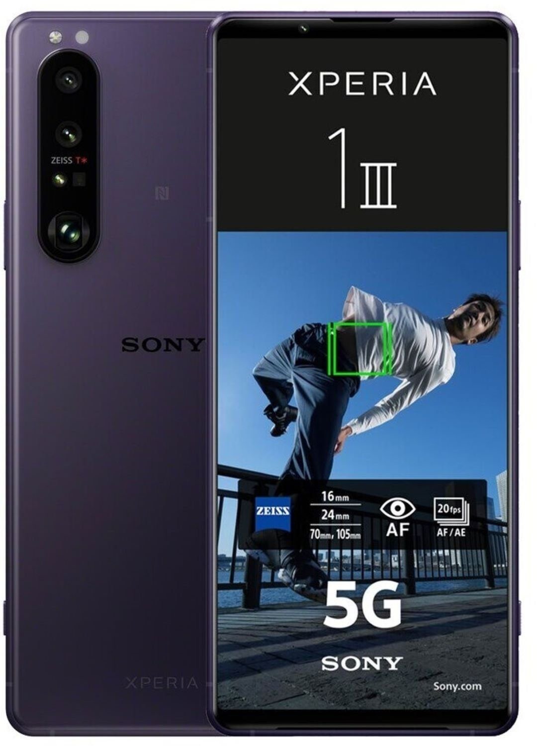 Display Zoll) 256GB cm/6,5 GB (16,51 Sony MP Smartphone (6,5 12 III Kamera), 5G, Xperia 1 cm 256 16,51 Zoll, Speicherplatz,
