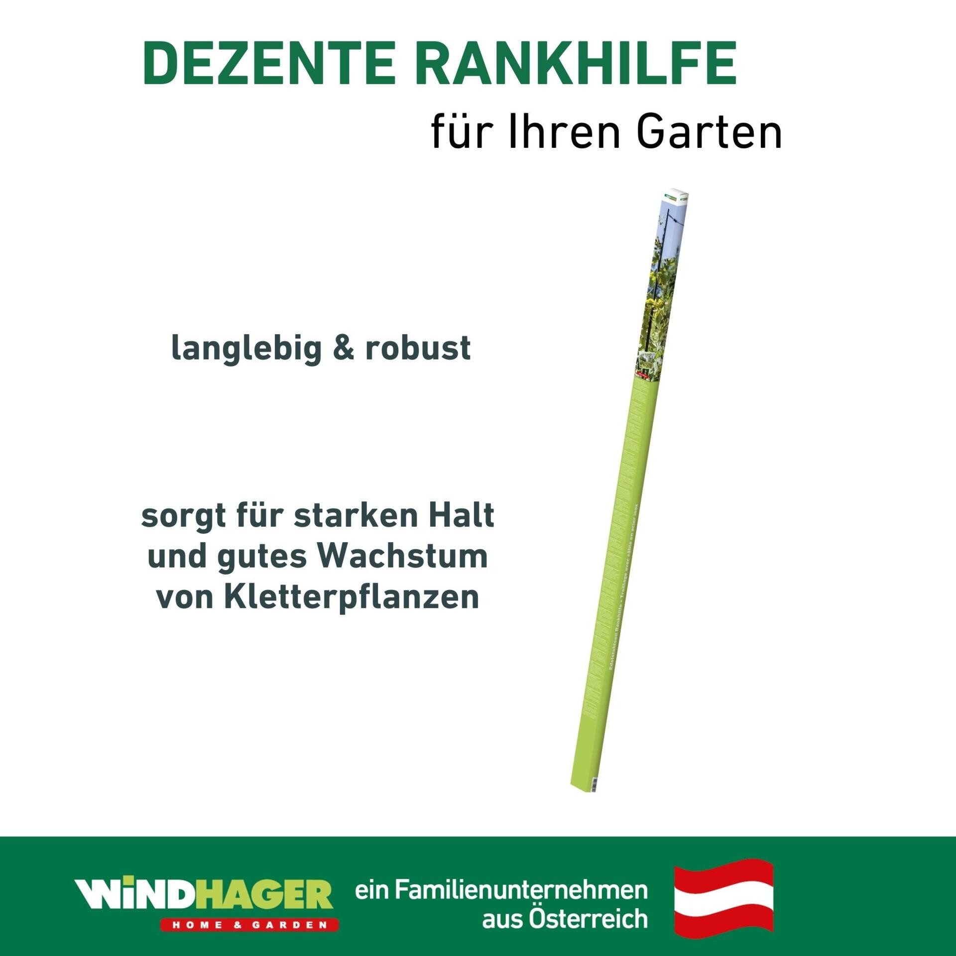 Windhager Rankhilfe mit Edelstahlseilen für Hoch- und Gemüsebeete, 1 St., Rankgitter Komplett-Set, 190 x 148 cm, Metall