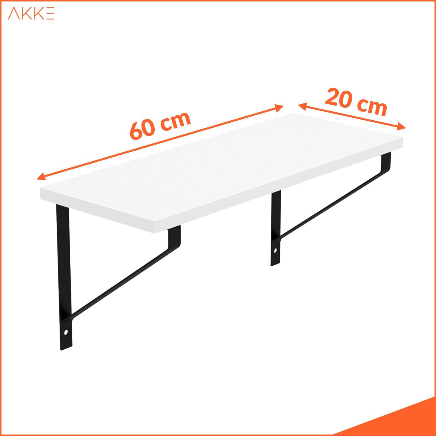 modern Alteiche LOFT Befestigungen PVC schwarzen AKKE 2mm Wandregal, mit Hängeregal GINO-II