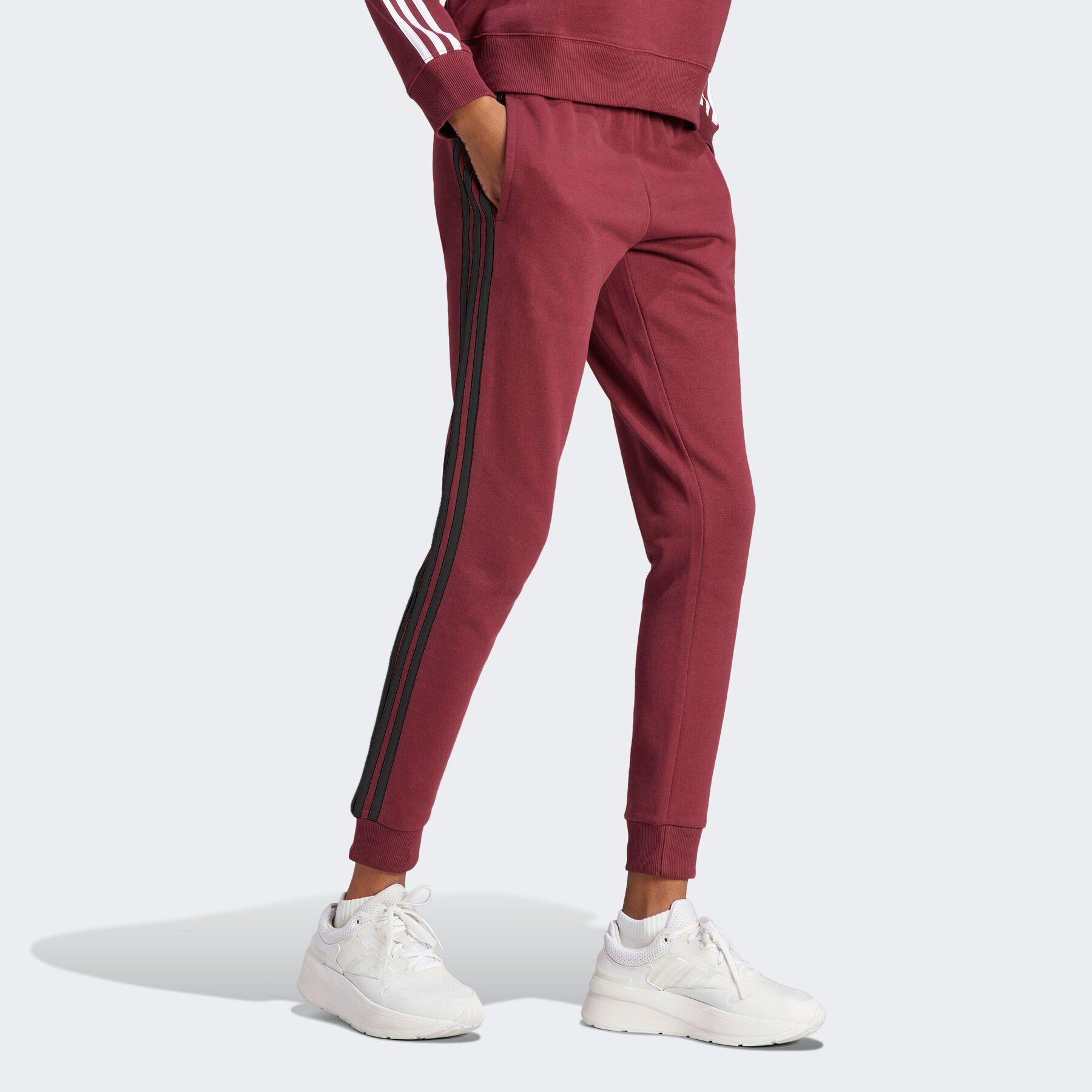 (1-tlg) 3STREIFEN CUFFED adidas HOSE Jogginghose shared/white ESSENTIALS TERRY Sportswear FRENCH
