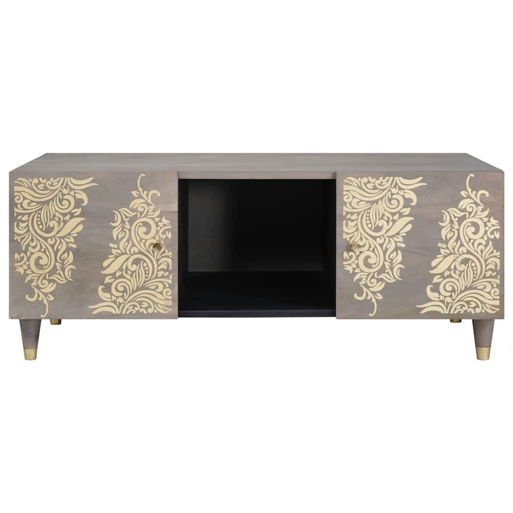 vidaXL Couchtisch Couchtisch Grau 100 x 54 x 40 cm Massivholz (1-St)