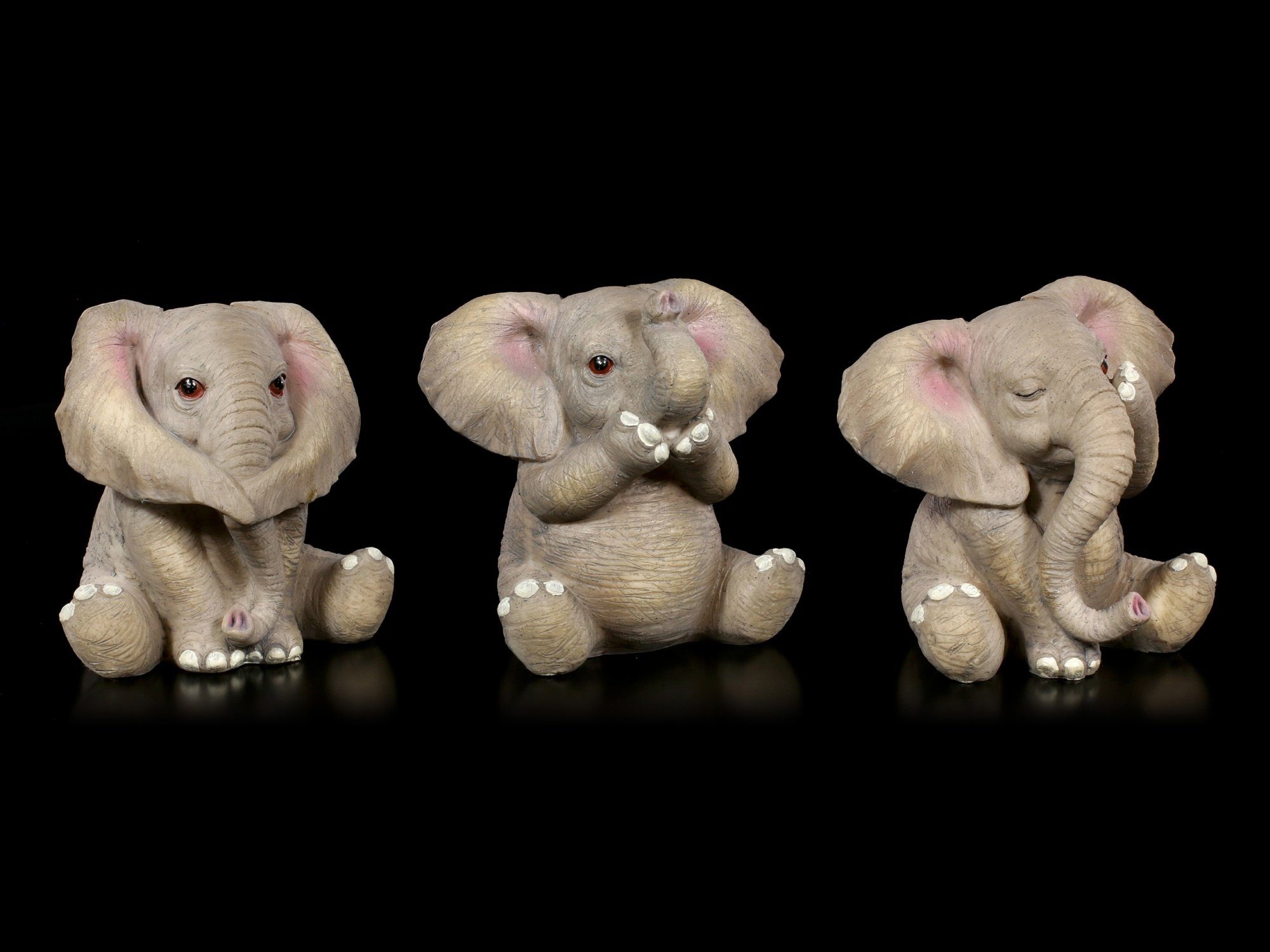 - GmbH Nichts Shop Deko Drei - Willow - Elefanten Baby Weise Tier Böses Figuren Figuren Hall Tierfigur