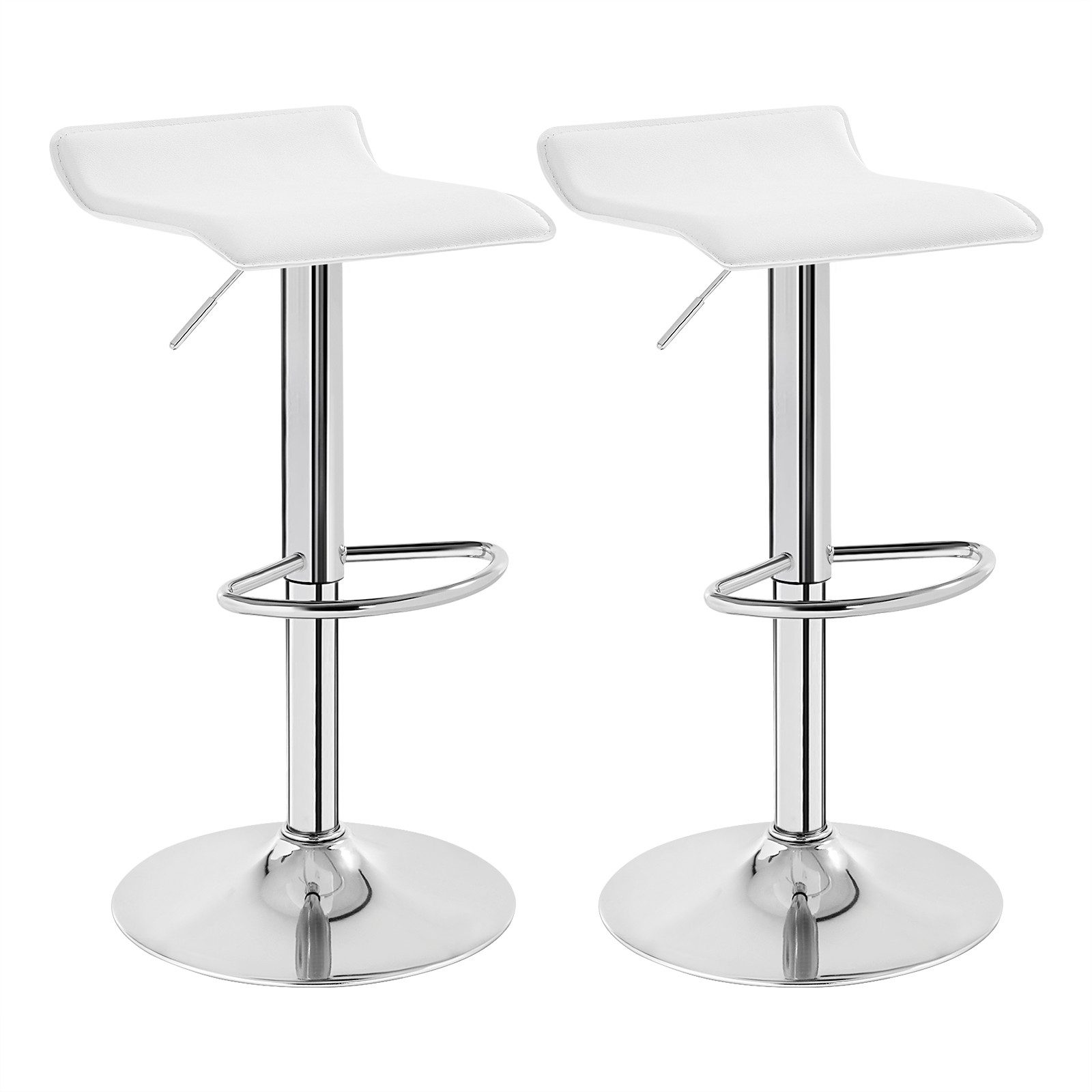 Woltu Barhocker (2 St), stufenlose Höhenverstellung, verchromter Stahl