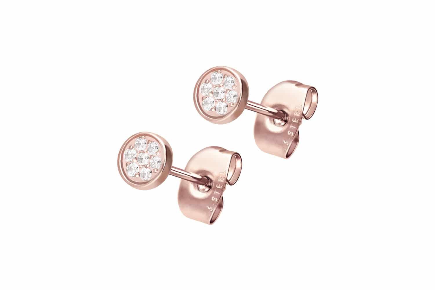 FILANGO Paar Ohrstecker Chirurgenstahl Ohrstecker DISC + EINGEFASSTE KRISTA günstig online kaufen