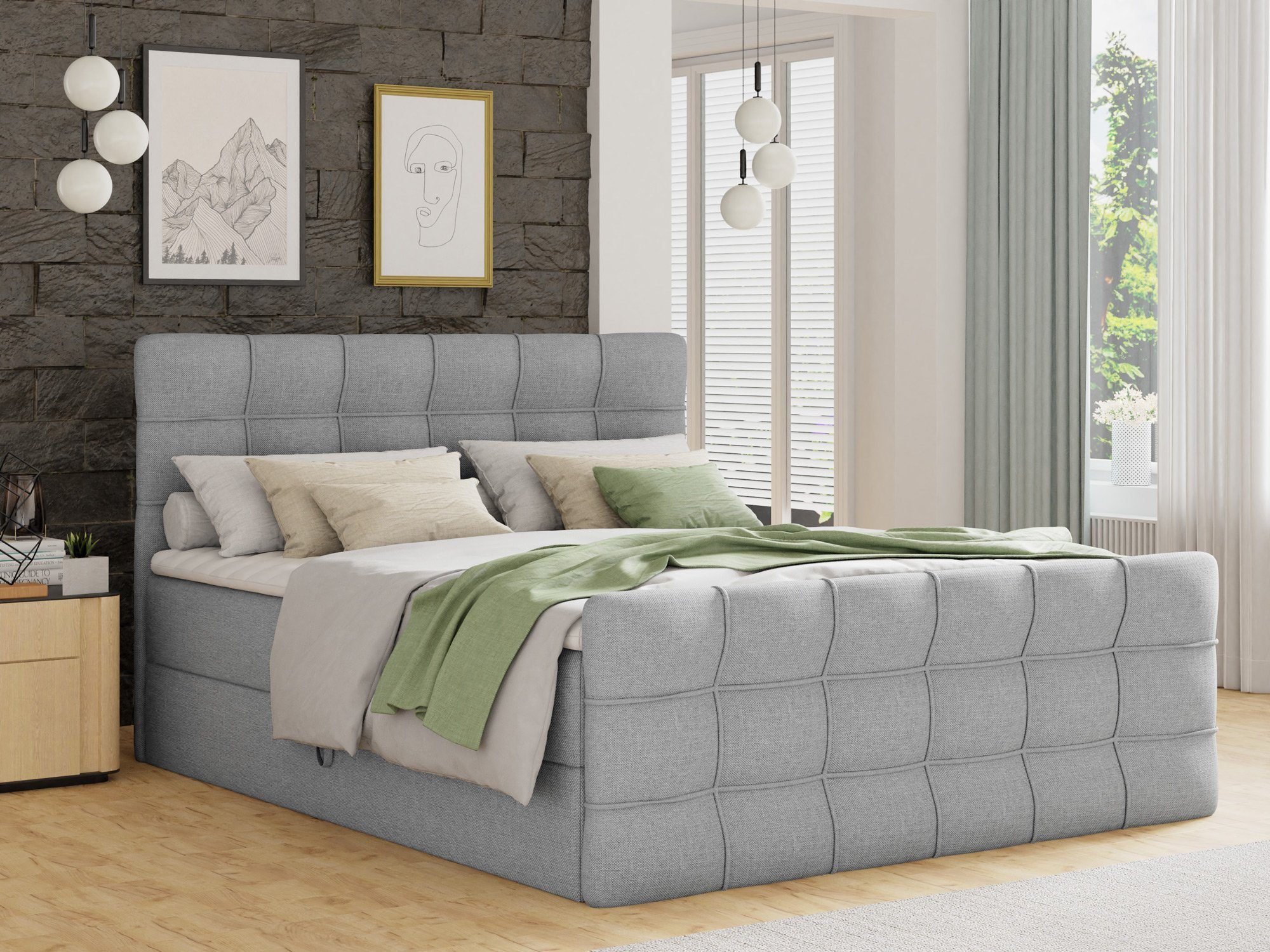 Naro XL Boxspringbett 180x200cm Legacy Silber | Günstig Möbel, Küchen &  Büromöbel kaufen | Froschkönig24