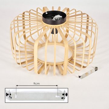 hofstein Deckenleuchte »Aidone« Deckenlampe aus Metall in Schwarz, ohne Leuchtmittel, mit Bambus/Holz Schirm, Ø45cm, E27, Moderne Leuchte mit Lichtspiel