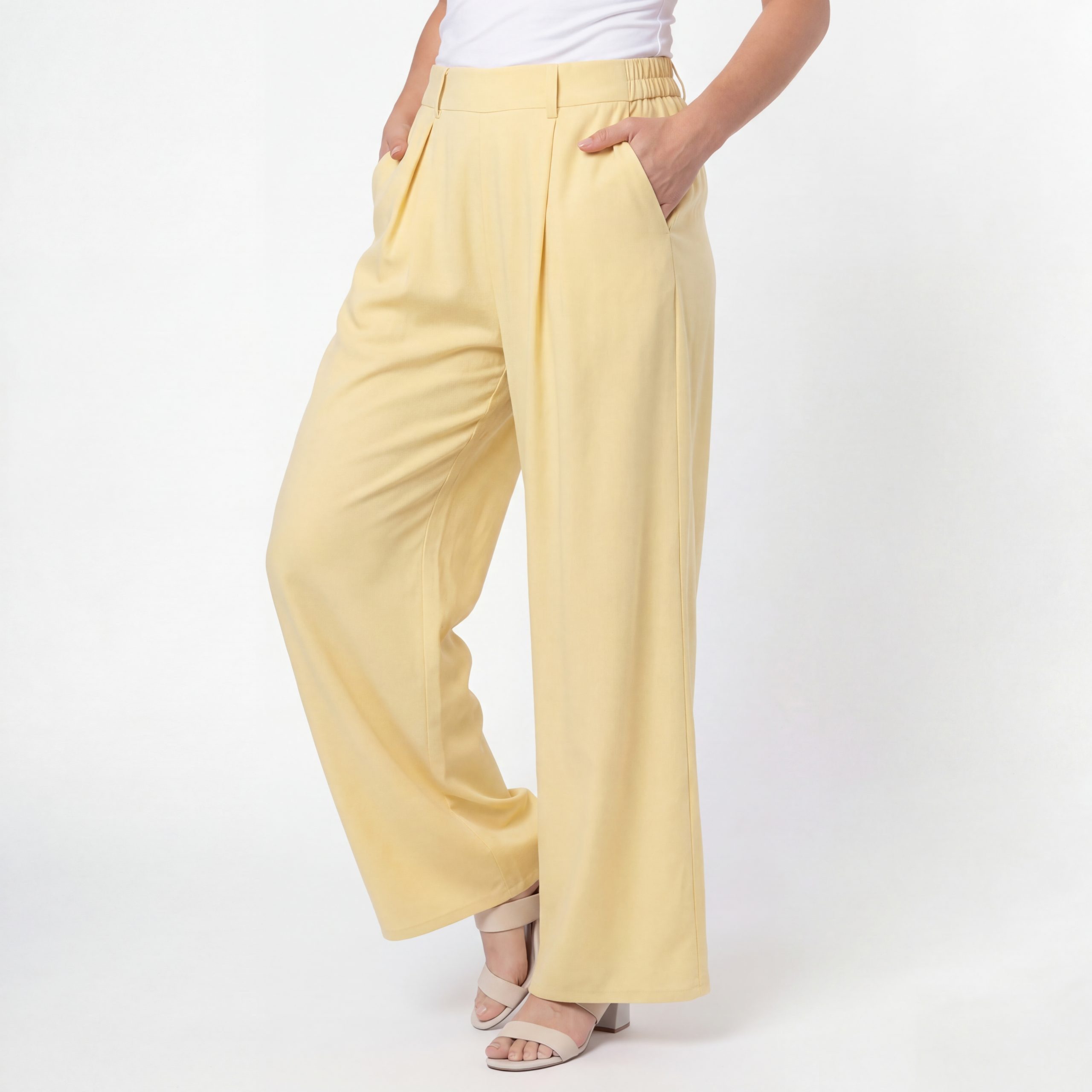 Aurela Damenmode Culotte Damen Sommerhose Wide Leg Bundfalten Hose Palazzo günstig online kaufen