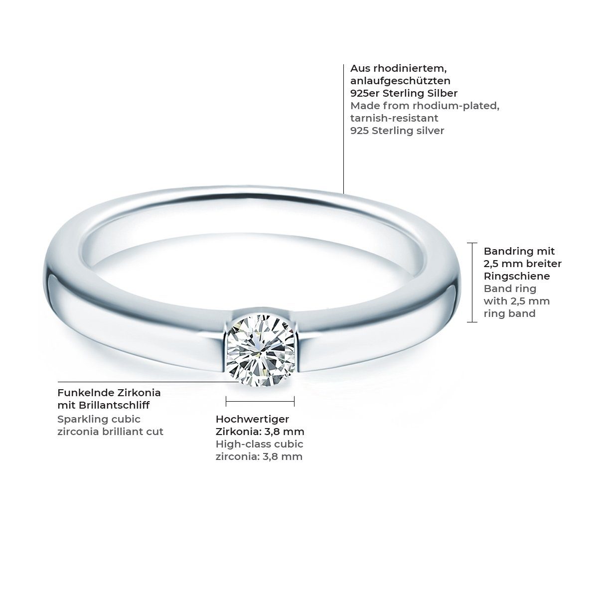 Trilani Silberring silber, aus Sterling Silber günstig online kaufen