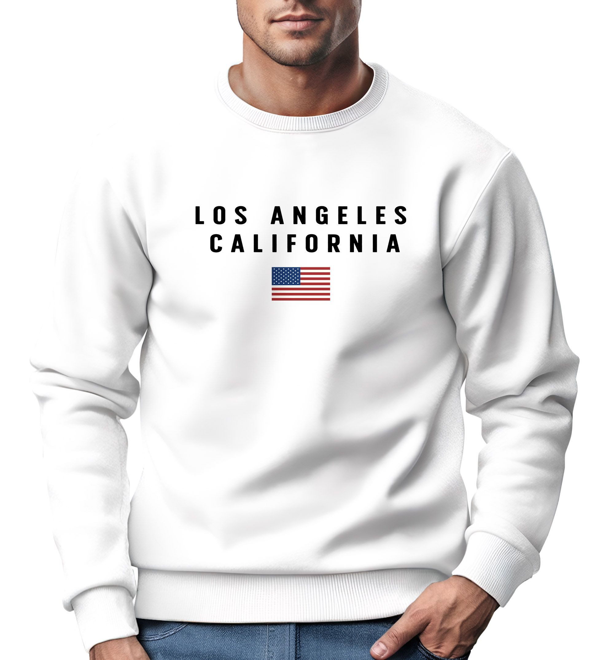 Neverless Sweatshirt Sweatshirt Herren Bedruckt Schriftzug California Los A günstig online kaufen