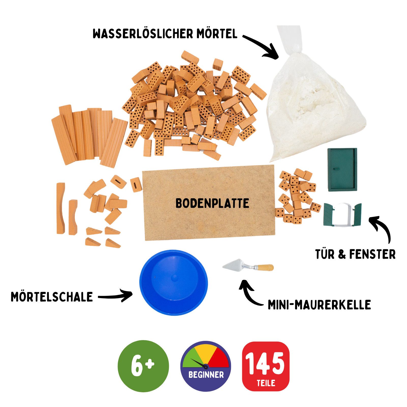 teifoc Kreativbox 1 Steinbaukasten, (Bastelset, 145 St., Bauset), "spiel gut" prämiert, Made in Germany