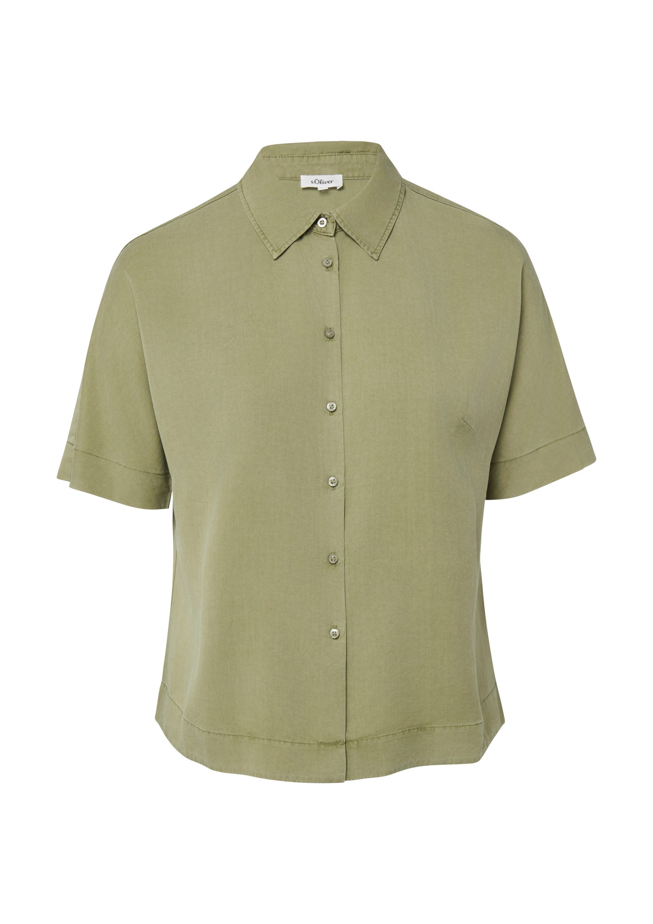 s.Oliver Kurzarmbluse Bluse Fließende Lyocellbluse
