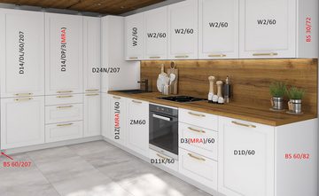 Feldmann-Wohnen Küchenzeile Oslo, 212x392x207cm weiß / weiß matt, Ausführung wählbar