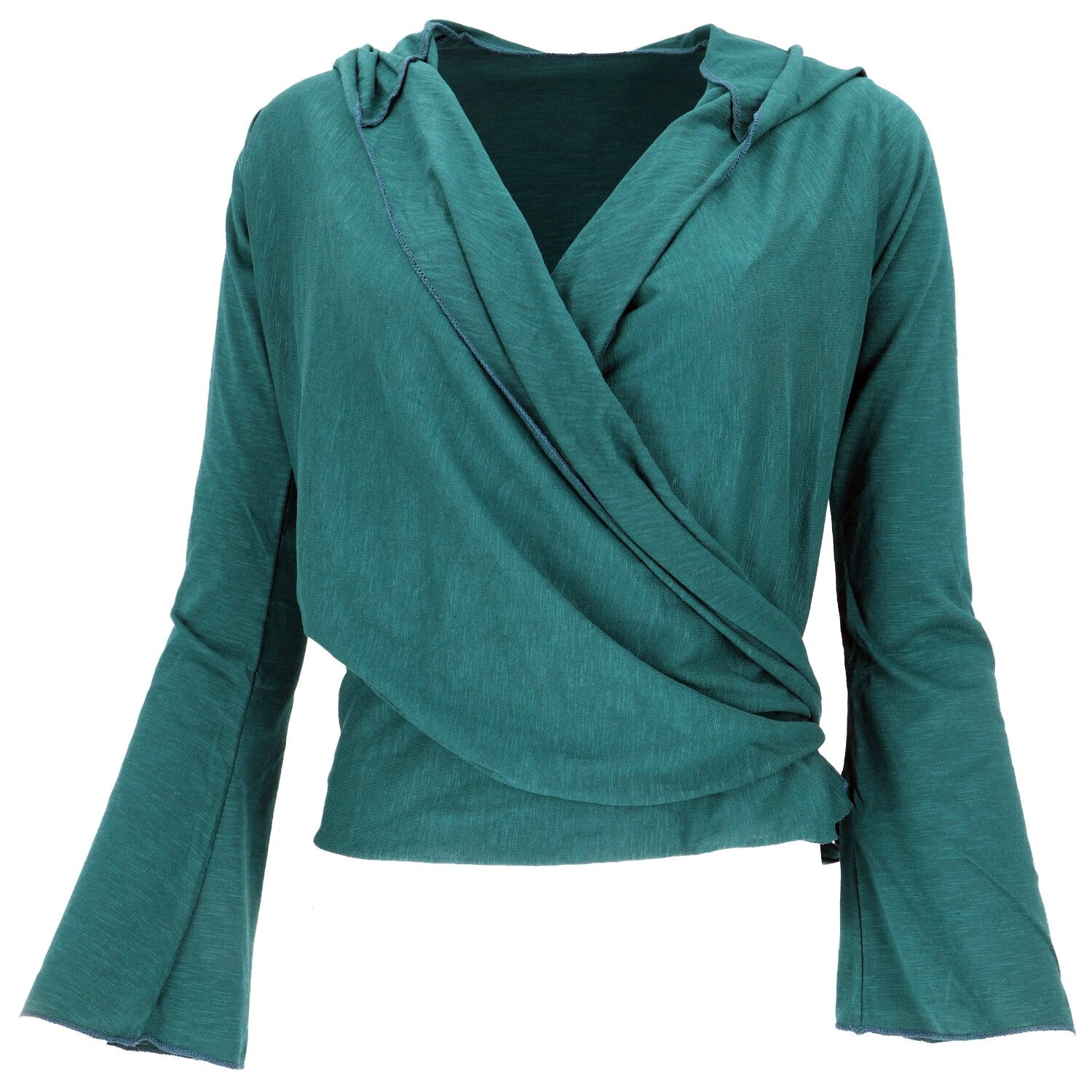Guru-Shop Longsleeve Wickelshirt, Yogashirt, Langarmshirt mit.. günstig online kaufen