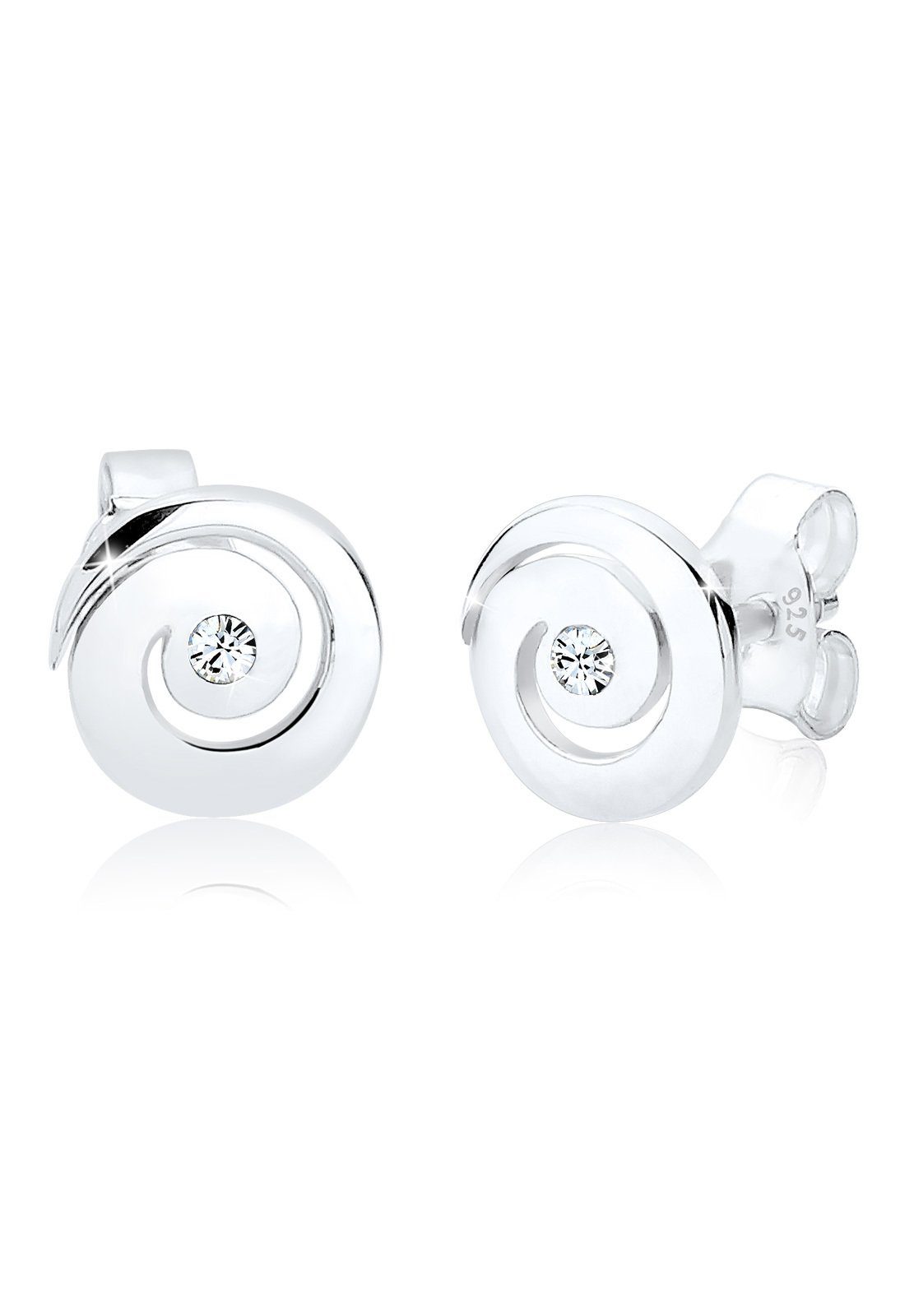 Elli Paar Ohrstecker Spirale Rund Funkelnd 925 Silber, mit Kristallen von S günstig online kaufen