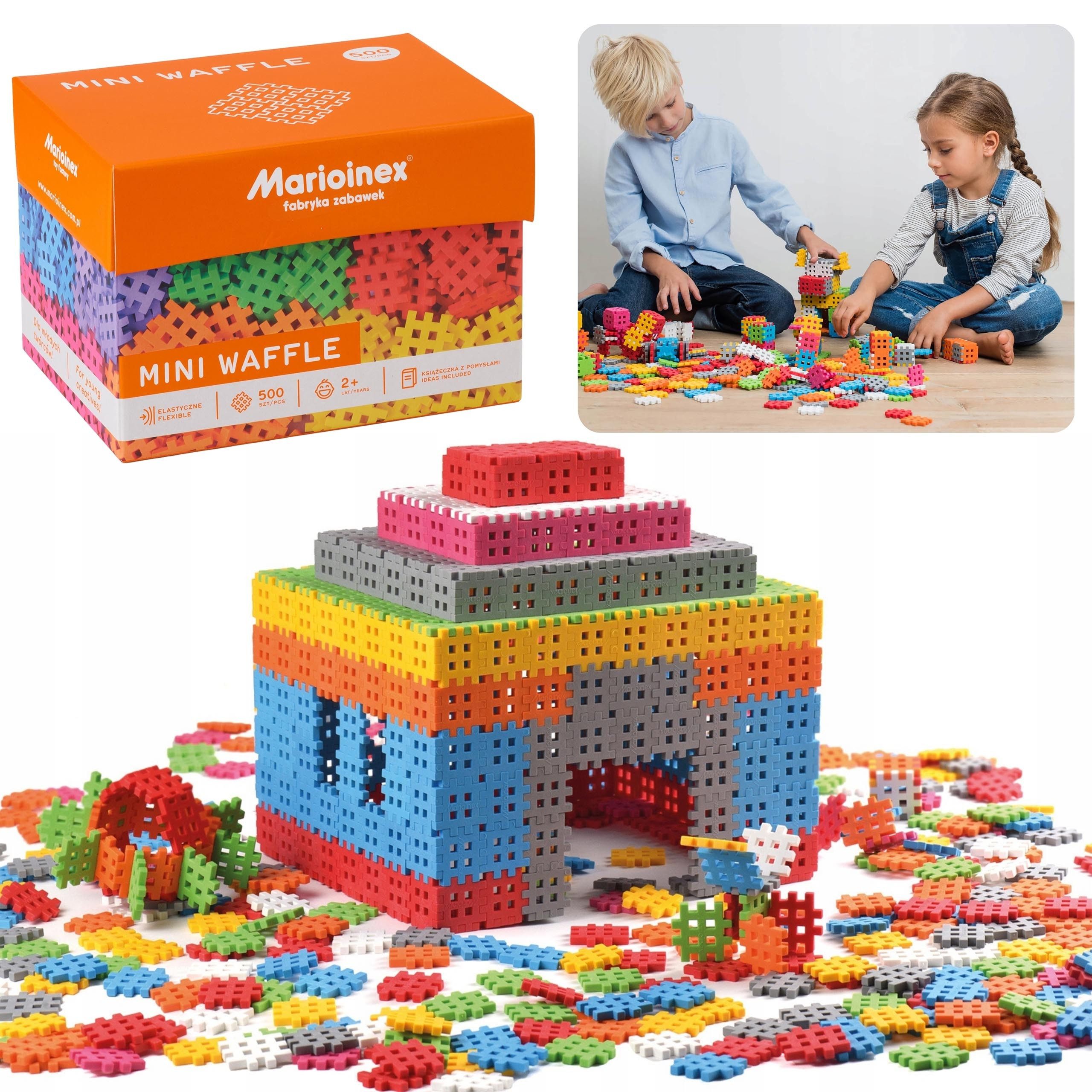 Bauklötze, Blocksatz, kreatives Spiel für Kinder Waffle Mini 500 Stück Spielbauklötze