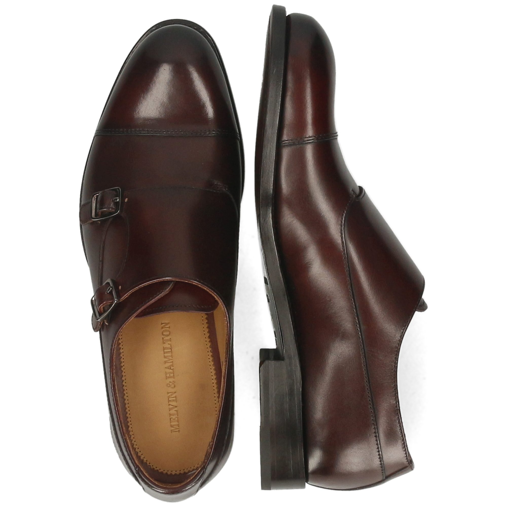 Melvin & Hamilton Benet 3 Leder-Monk Schuhe für Herren Schnürschuh Flache Absätze, Echtes Leder, Goodyear