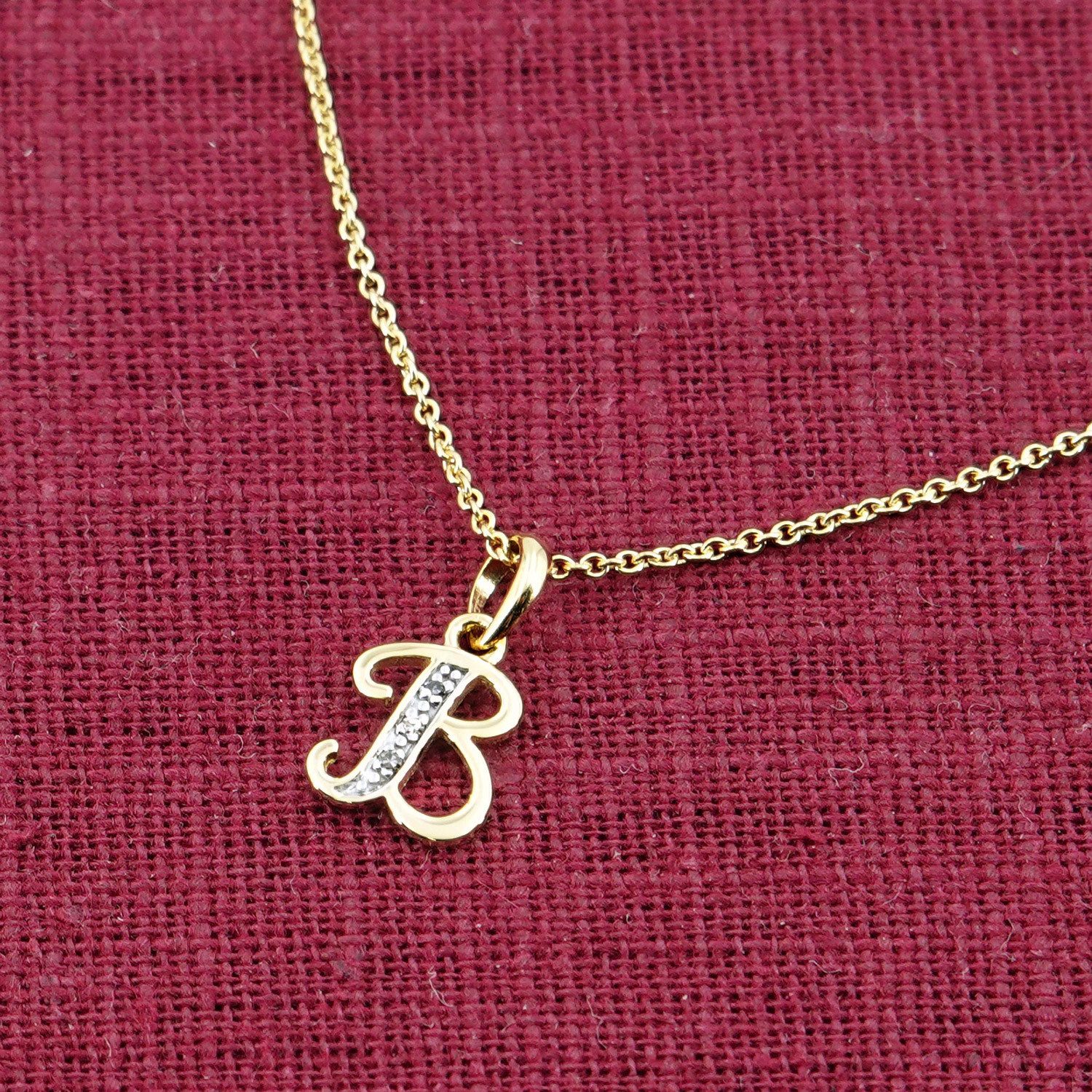 trendor Kette mit Anhänger Buchstaben-Anhänger B Gold 333/8K mit vergoldete günstig online kaufen