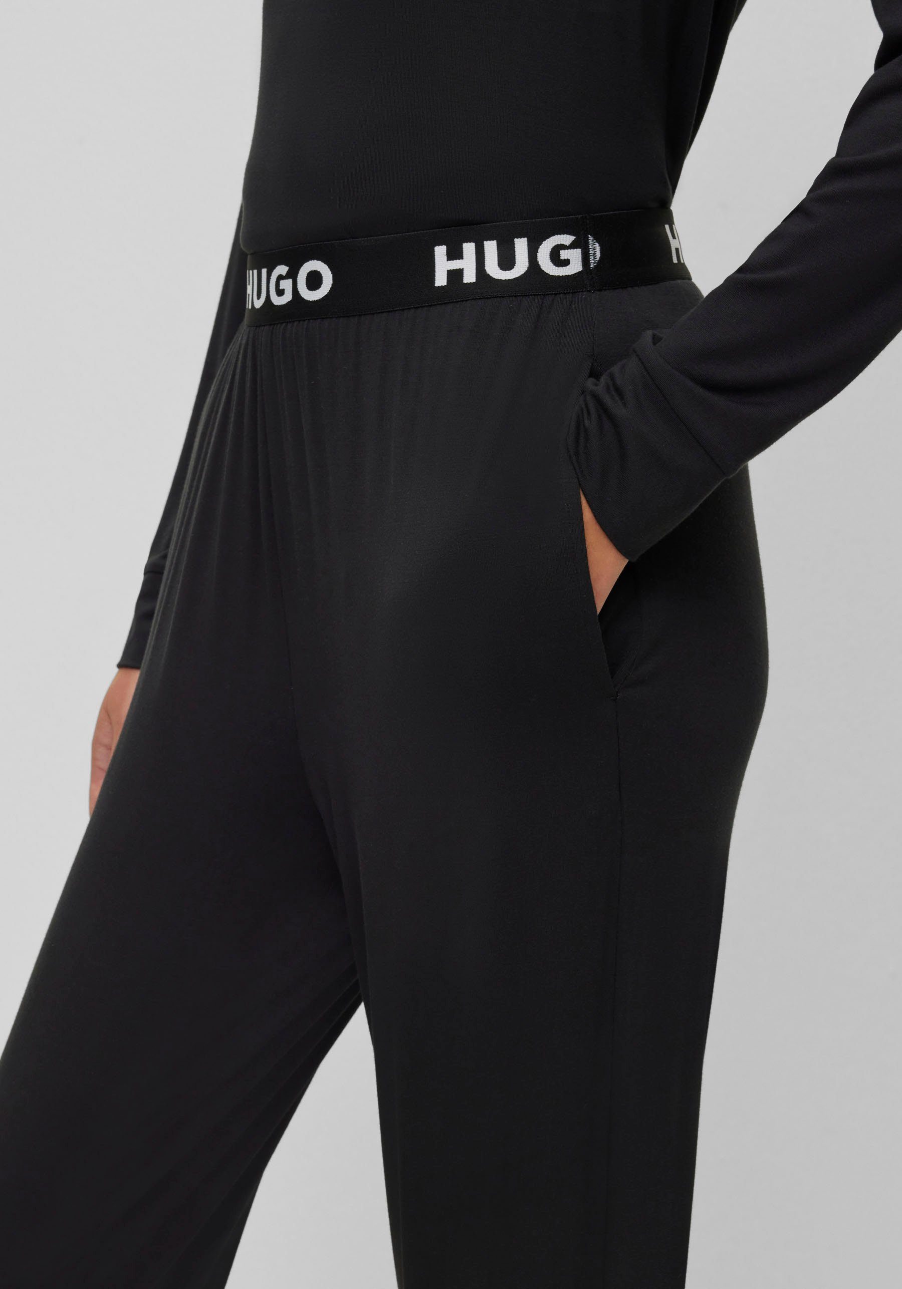 Logo-Elastikbund Hugo Schlafhose UNITE_PANTS HUGO mit black