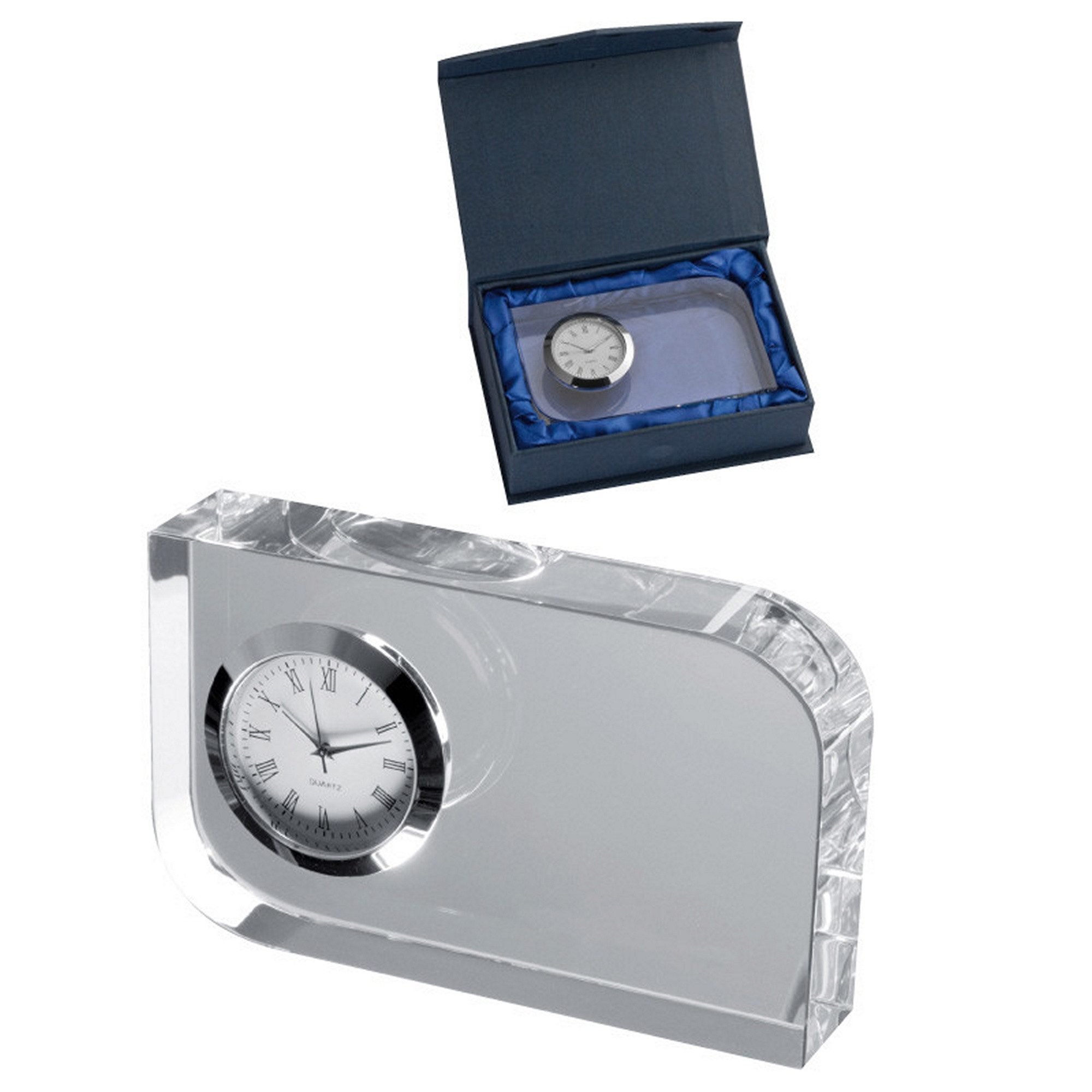 Macma Tischuhr Edler Glasblock mit Uhr günstig online kaufen