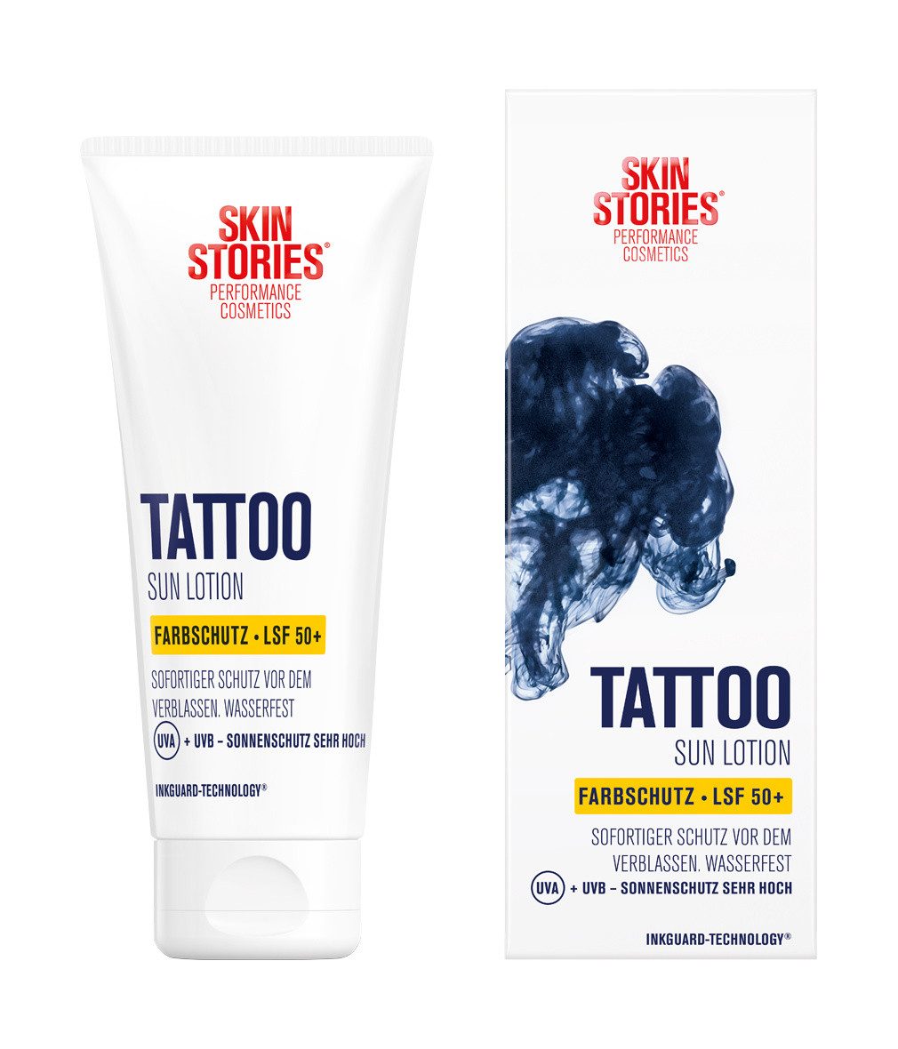 Sonnenschutzcreme Tattoo Sun LSF 50+ 100ml, wasserfest, hautverträglich, vegane Formal