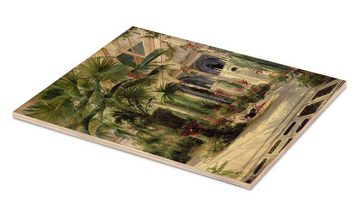 Posterlounge Holzbild Carl Blechen, Innenansicht des Palmenhauses in Potsdam, Malerei