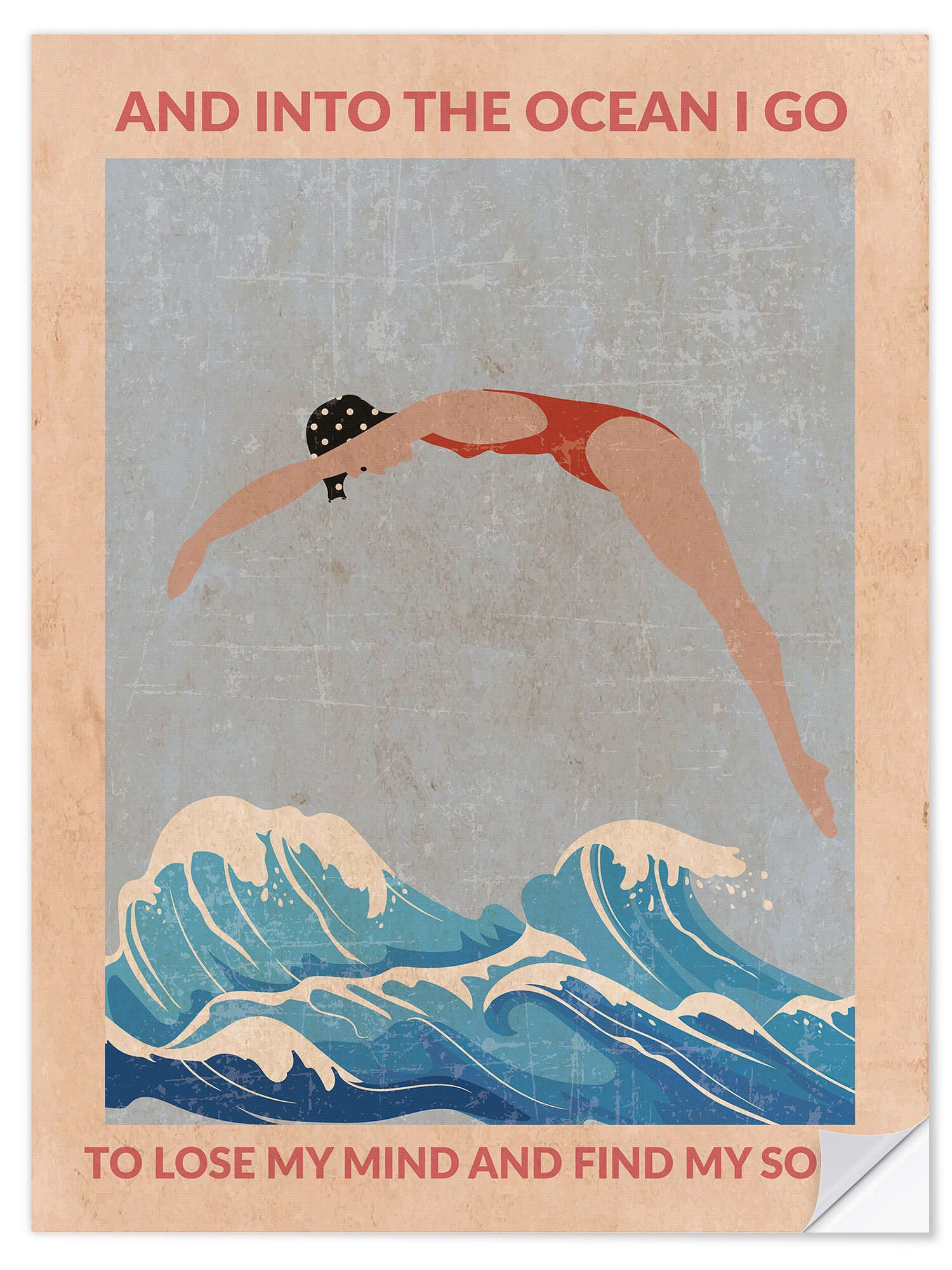 Posterlounge Wandfolie WallChart, Into the Ocean I Go, Illustration