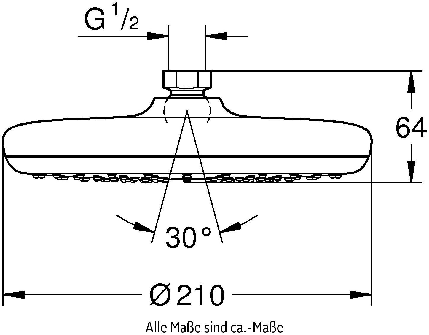 Grohe Kopfbrause Vitalio Start 210, wassersparend