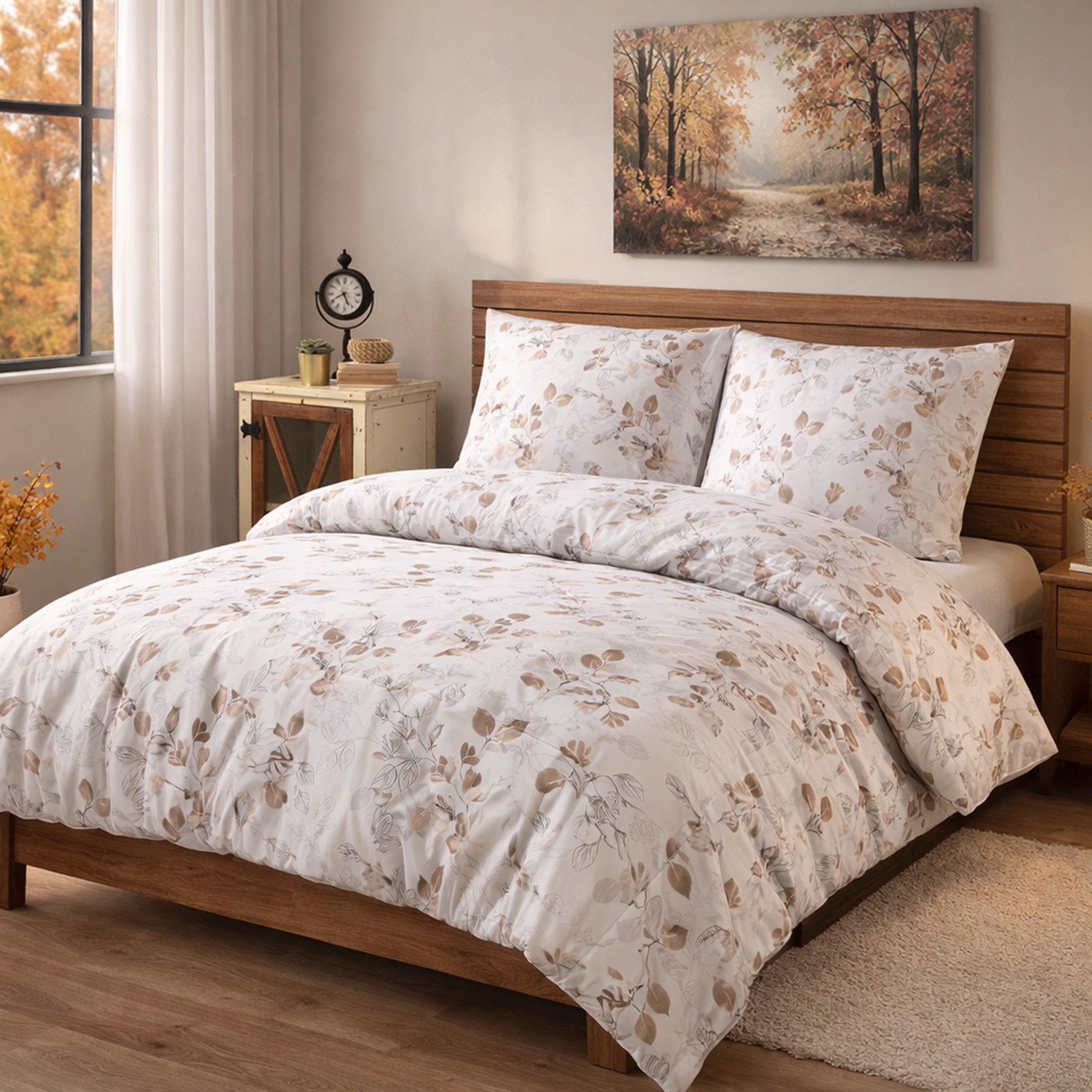 Buymax Bettwäsche Almira, Biber, 2 teilig, Bettwäsche-Set Bett- und Kopfkissenbezug mit Reißverschluss 155x220 cm