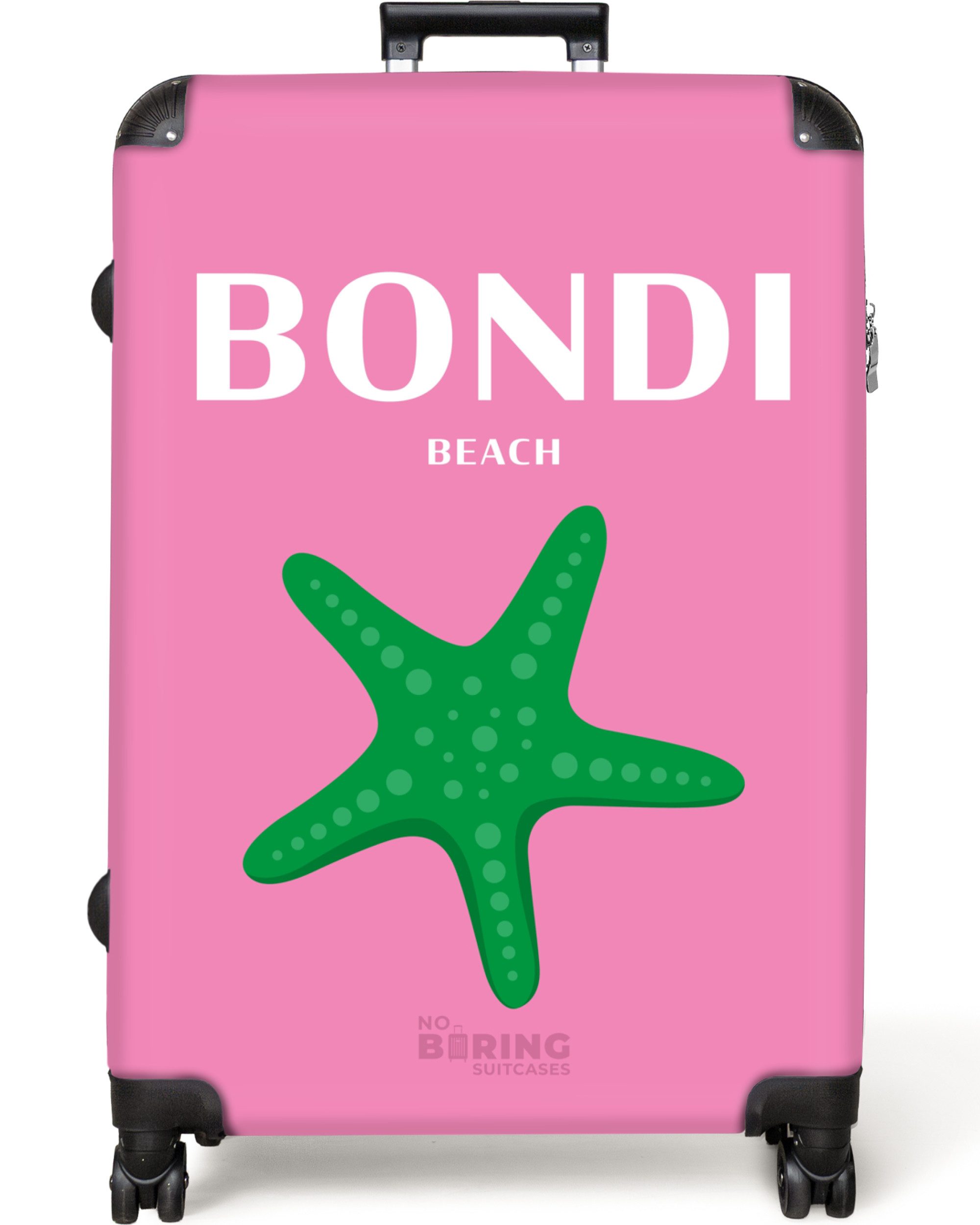 NoBoringSuitcases.com© Hartschalen-Trolley Rosa mit Bondi-Strand 77 günstig online kaufen