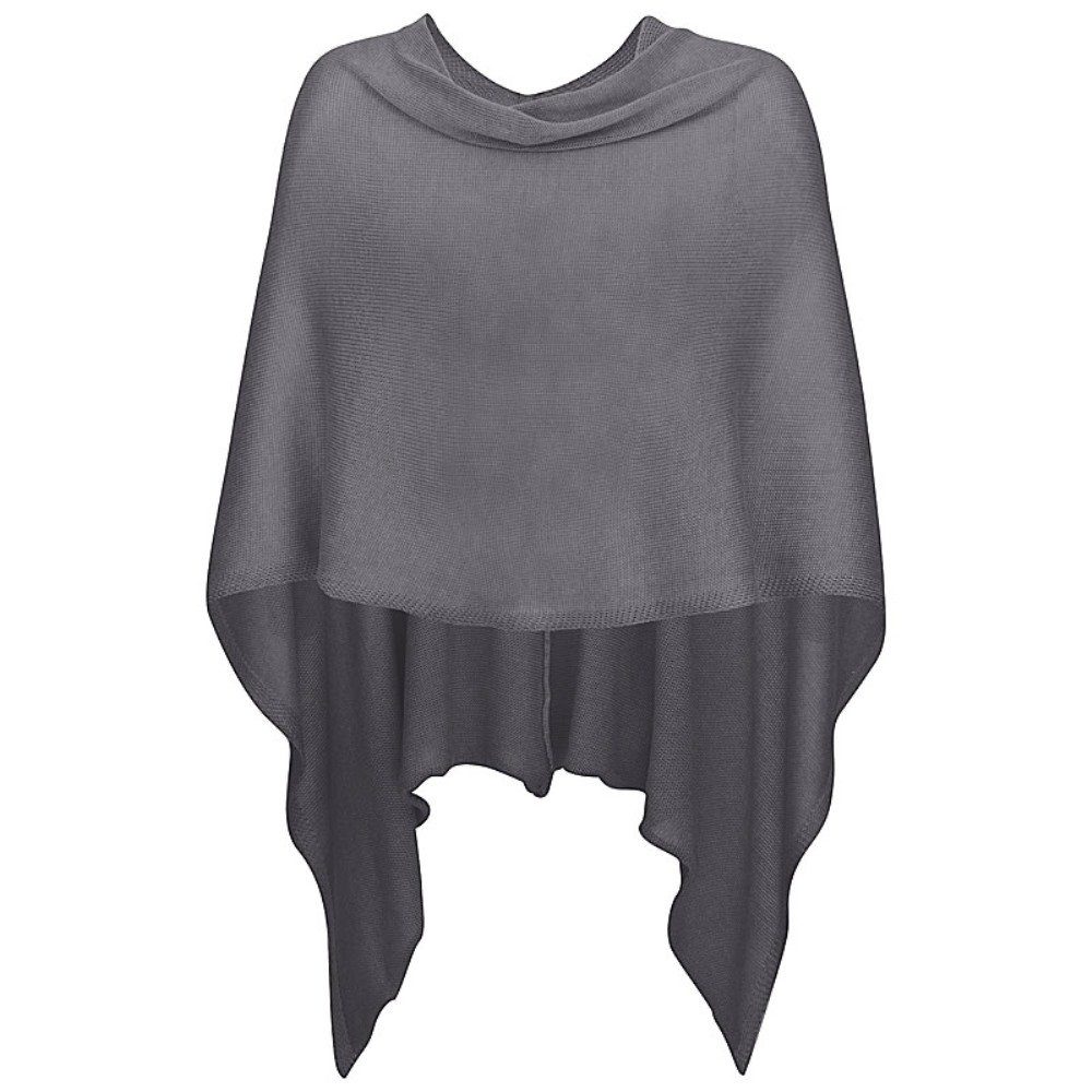 Mississhop Strickponcho Damen Poncho Cape Überwurf Strickponcho feiner Strick 221 – Bild 2 von 5