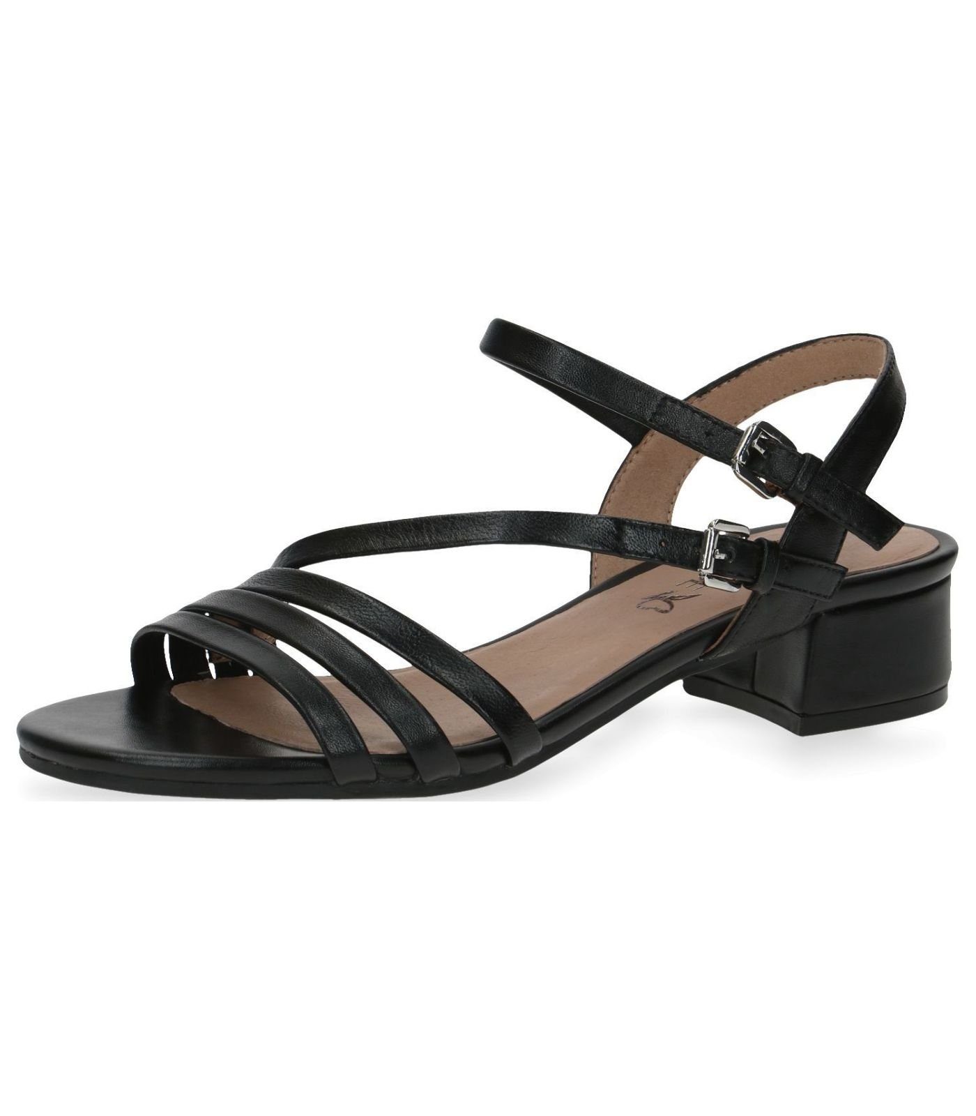 Sandalen Schwarz Caprice Leder Riemchensandalette