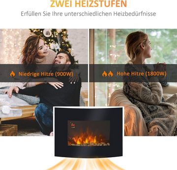 DOTMALL Heizungsverkleidung Elektroheizer mit Flammeneffekt „EFE 2018“ 1800 W Schwarz