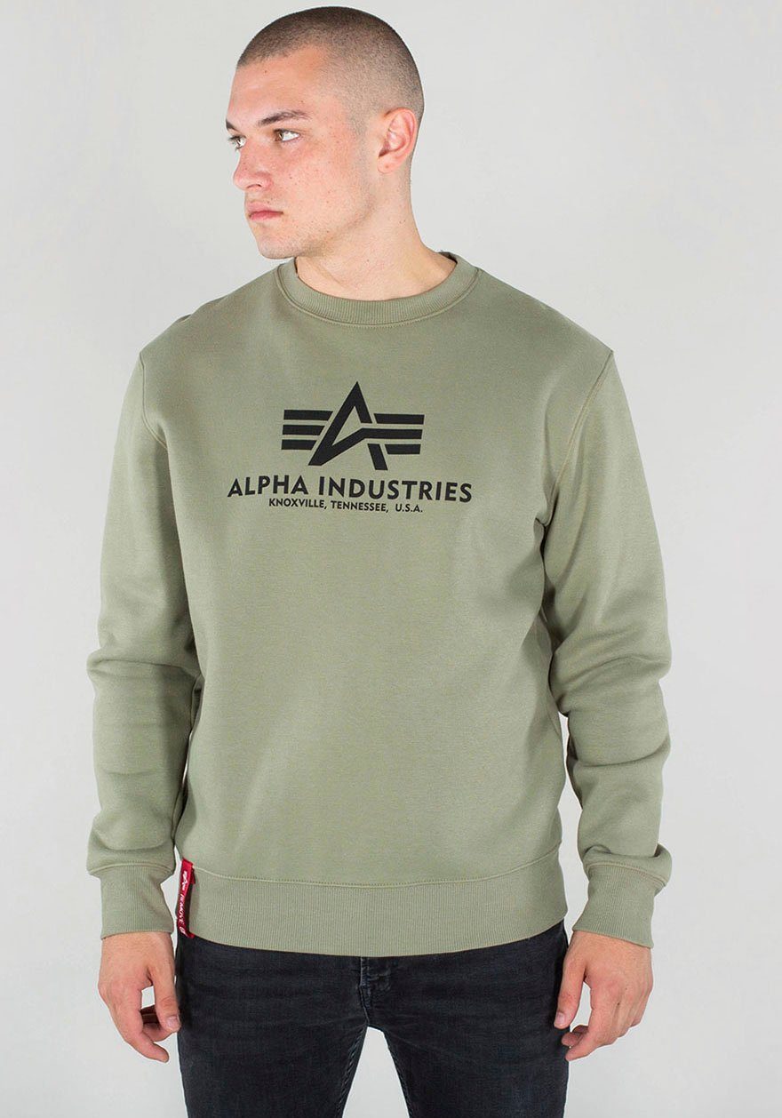 Ein Produkt, das bei jungen Leuten beliebt ist Alpha Industries Sweatshirt Sweater olive Basic