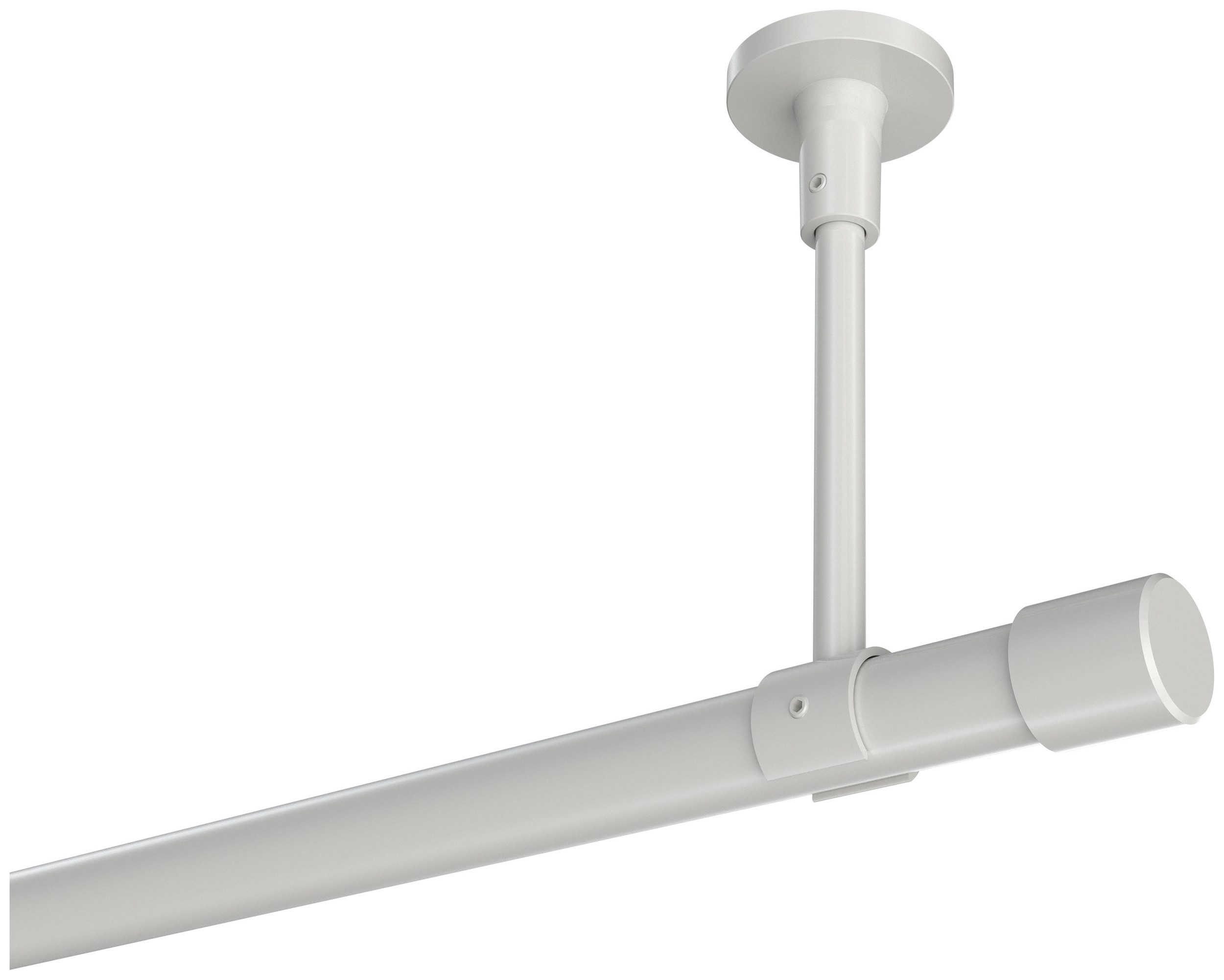 INTERDECO Gardinenstange Sonette Santo, Ø 20 mm, 1-läufig, Fixmaß, kürzbar, Deckenmontage, Metall, Weiß