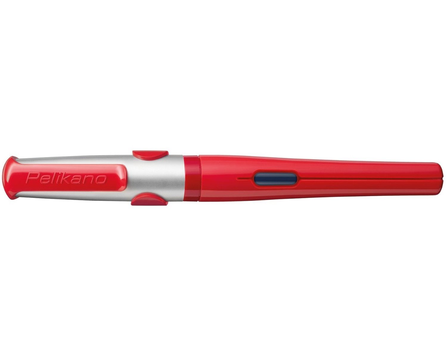 Pelikan Marker Pelikano P480 Füller Feder M Rot 2x Patrone, Rechtshänder Schulfüller Ergonomisch Spezial-Griffzone