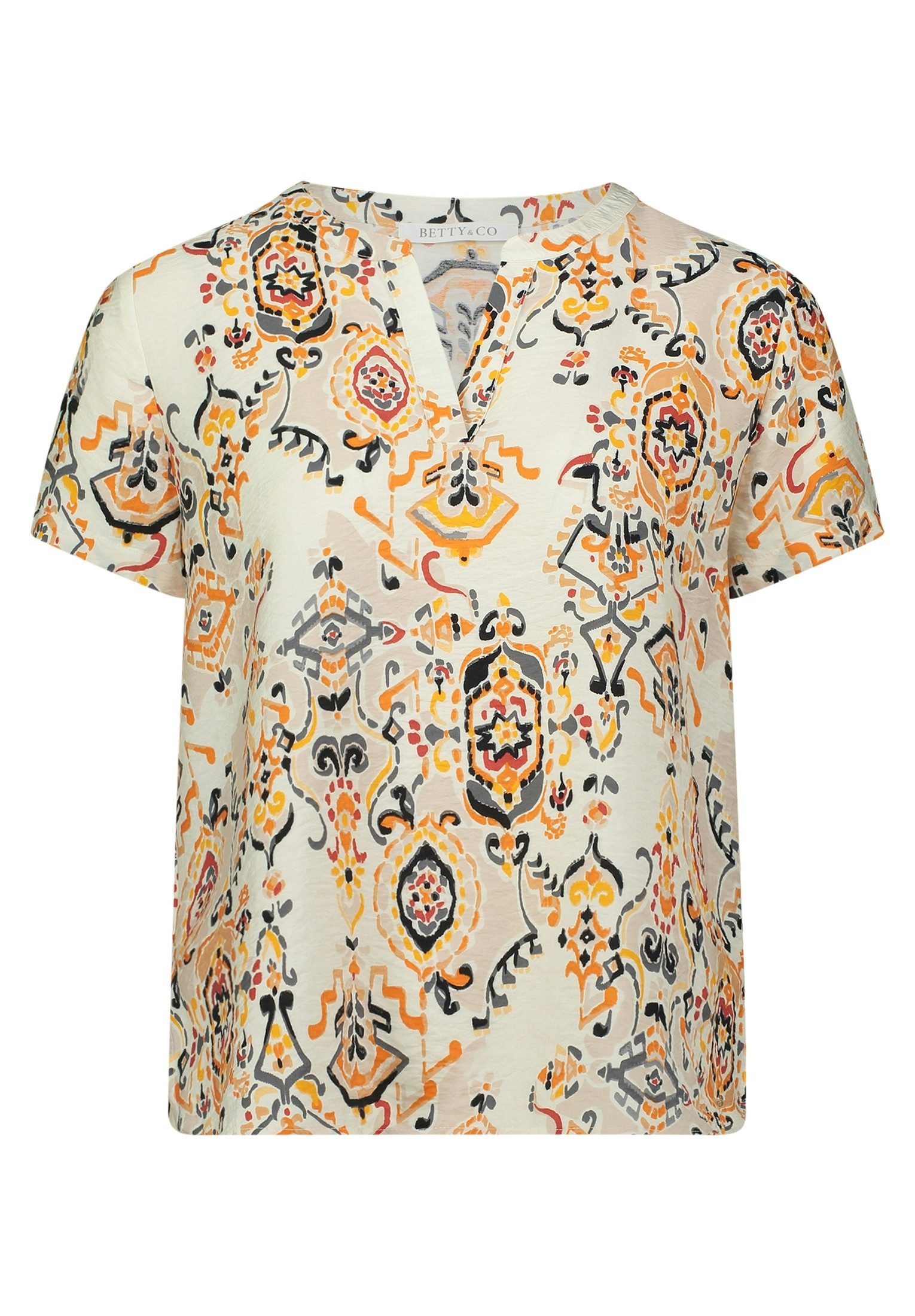 Betty&Co Kurzarmbluse Bluse Kurz 1/2 Arm