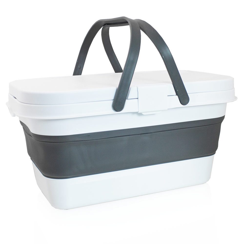 Bituxx Picknickkorb Grizzly Picknick Korb Weiss (MS-18812)