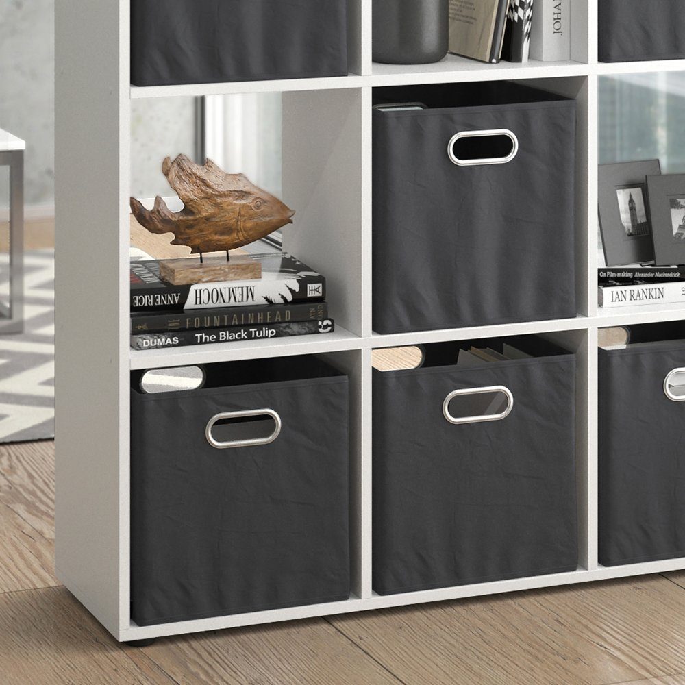 Vicco Raumteiler Nove, Weiß, 104 x 108 cm mit 6 Faltboxen günstig online kaufen