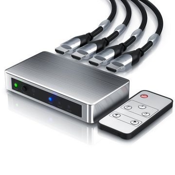 Primewire Audio / Video Matrix-Switch, 3-Port 4k UHD HDMI Switch, Verteiler mit Fernbedienung & Netzteil