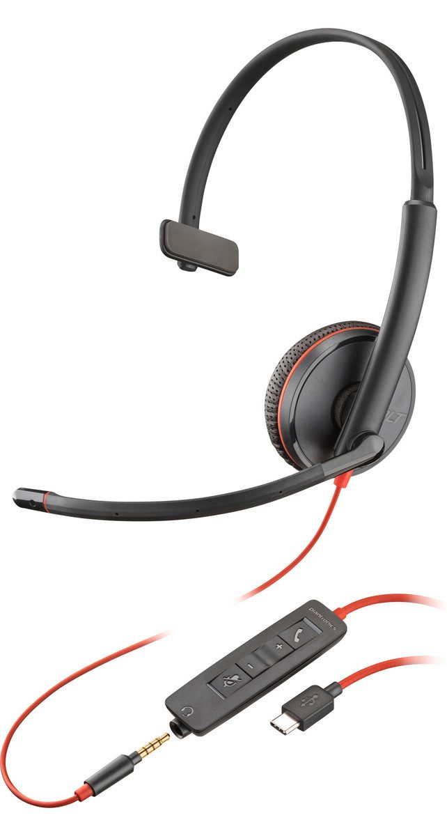 Poly Headset Blackwire C3215 monaural USB-C & 3,5 PC-Headset
