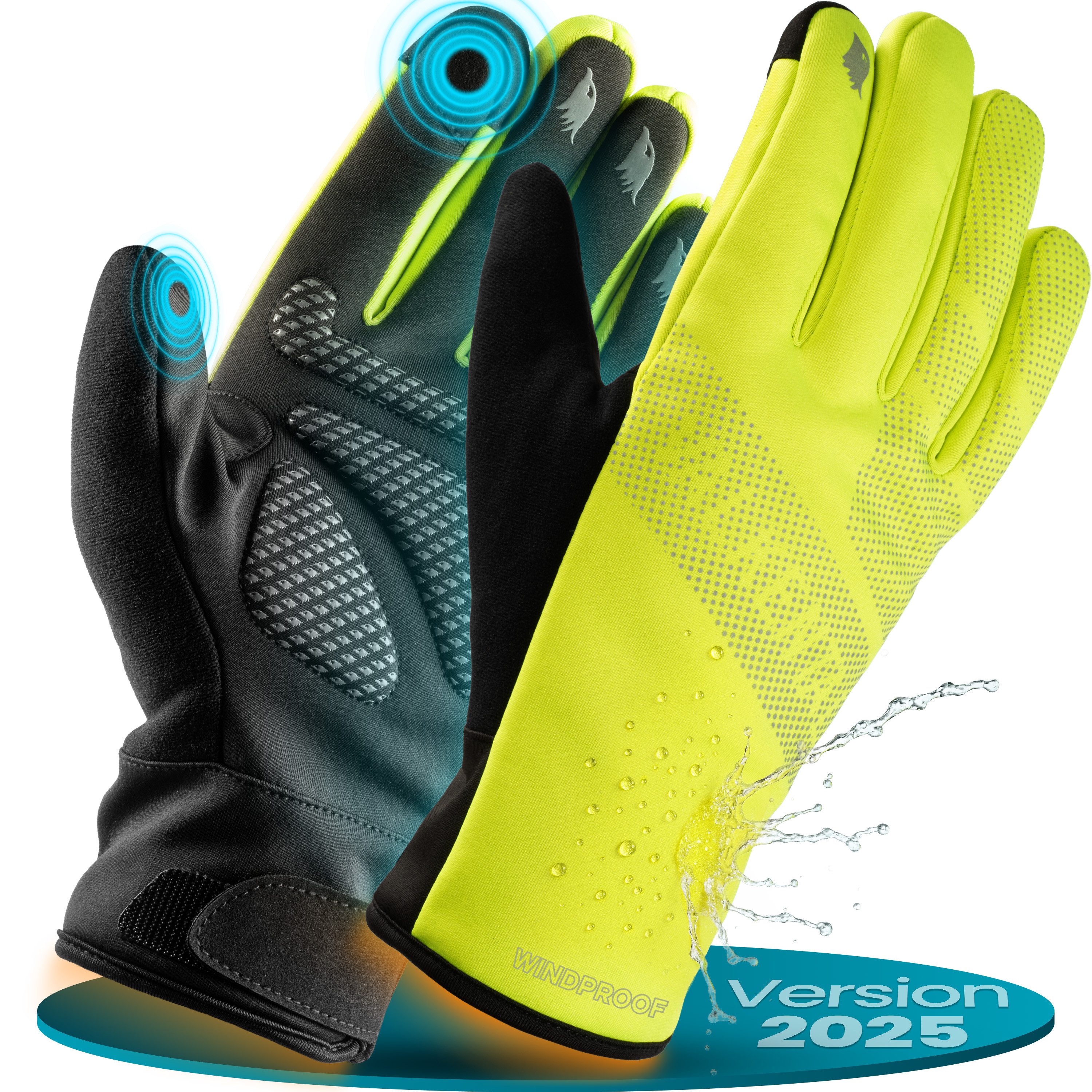 Valkental Fahrradhandschuhe Winterhandschuhe & Übergangshandschuhe mit Touchscreen Funktion atmungsaktiv, winddicht & wasserdicht
