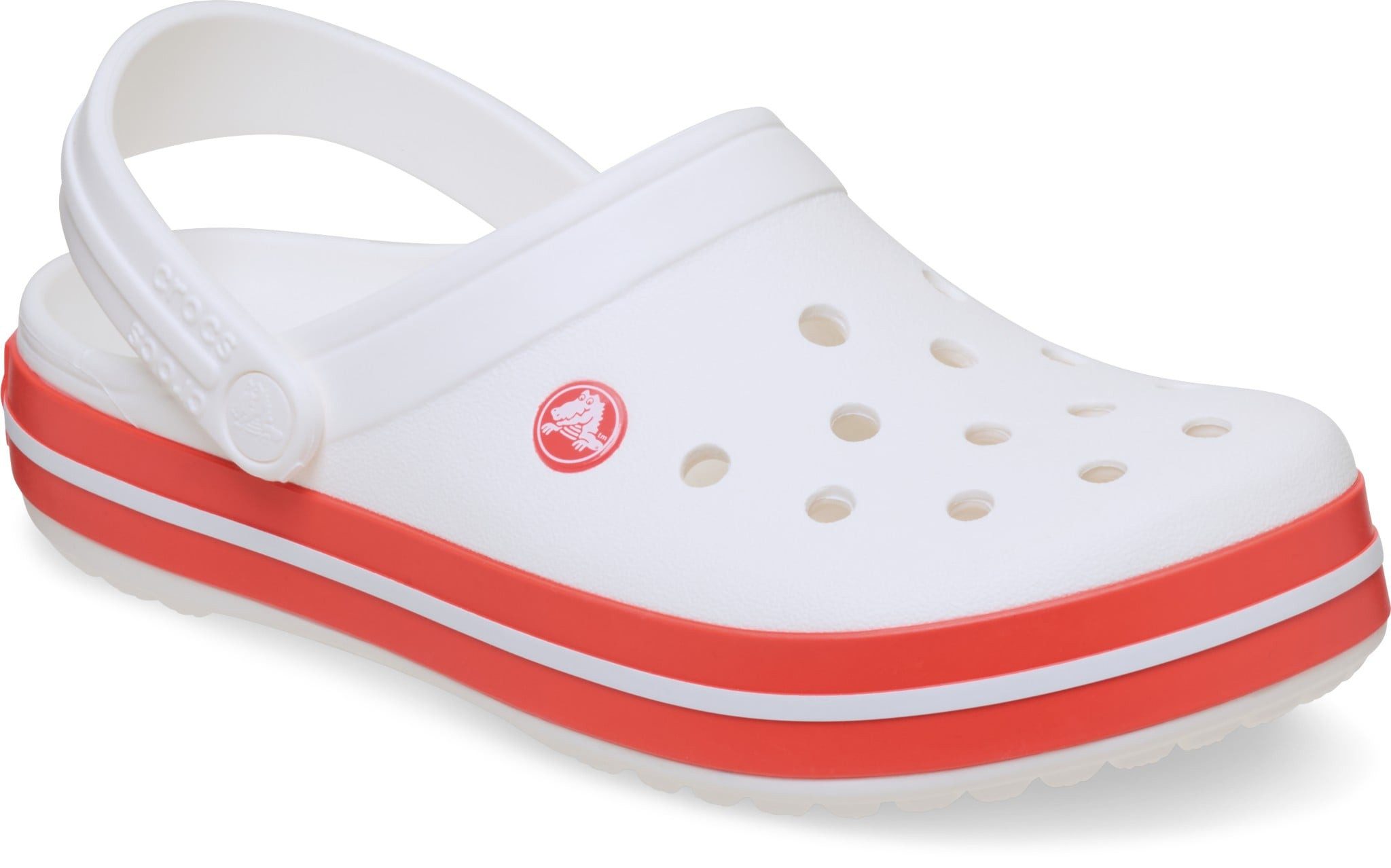 Crocs Sandale Crocband Clog weiss/rot Badeschuh günstig online kaufen
